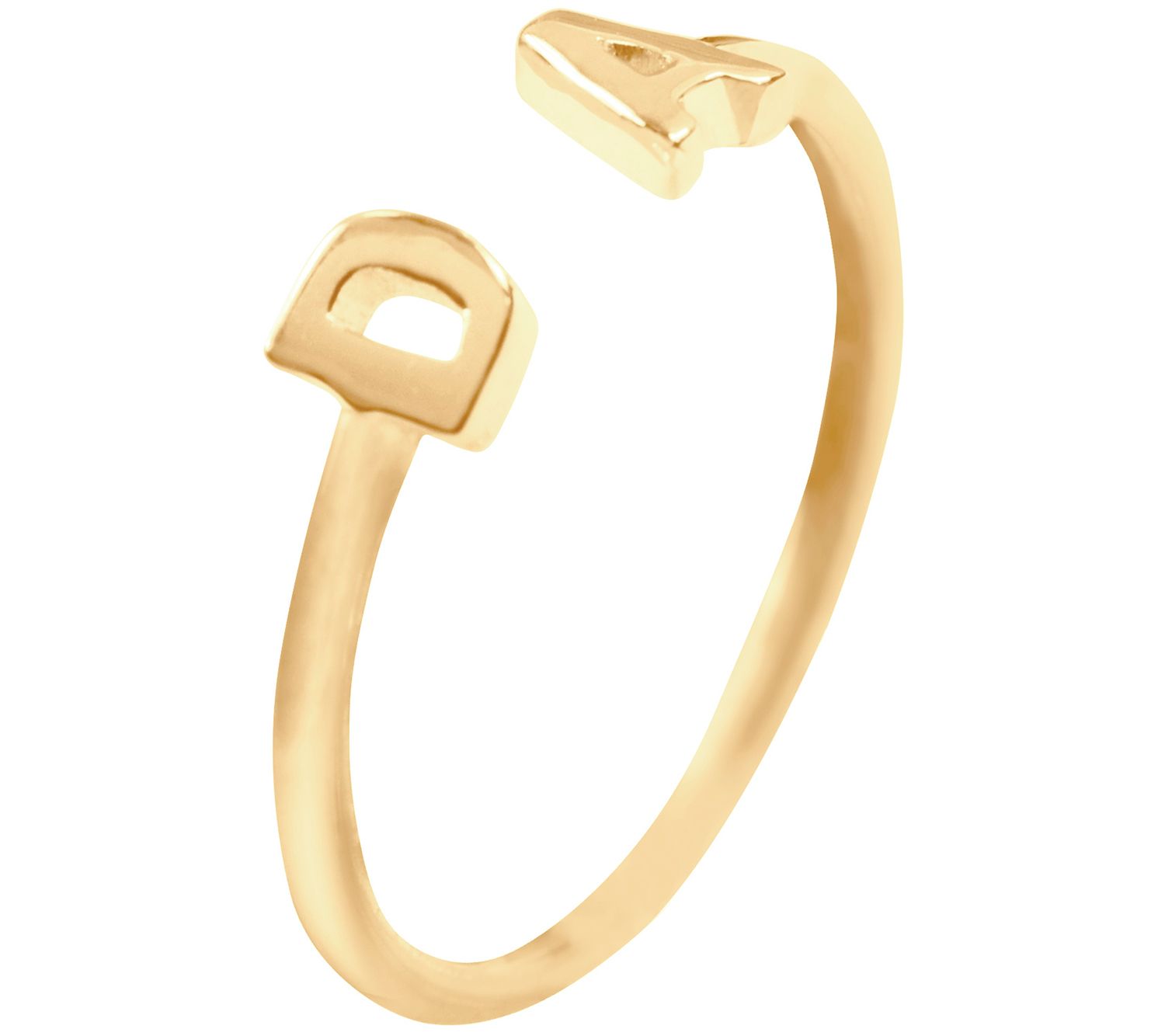 14K Gold-Plated Sterling Personalized Double Initial Ring - QVC.com