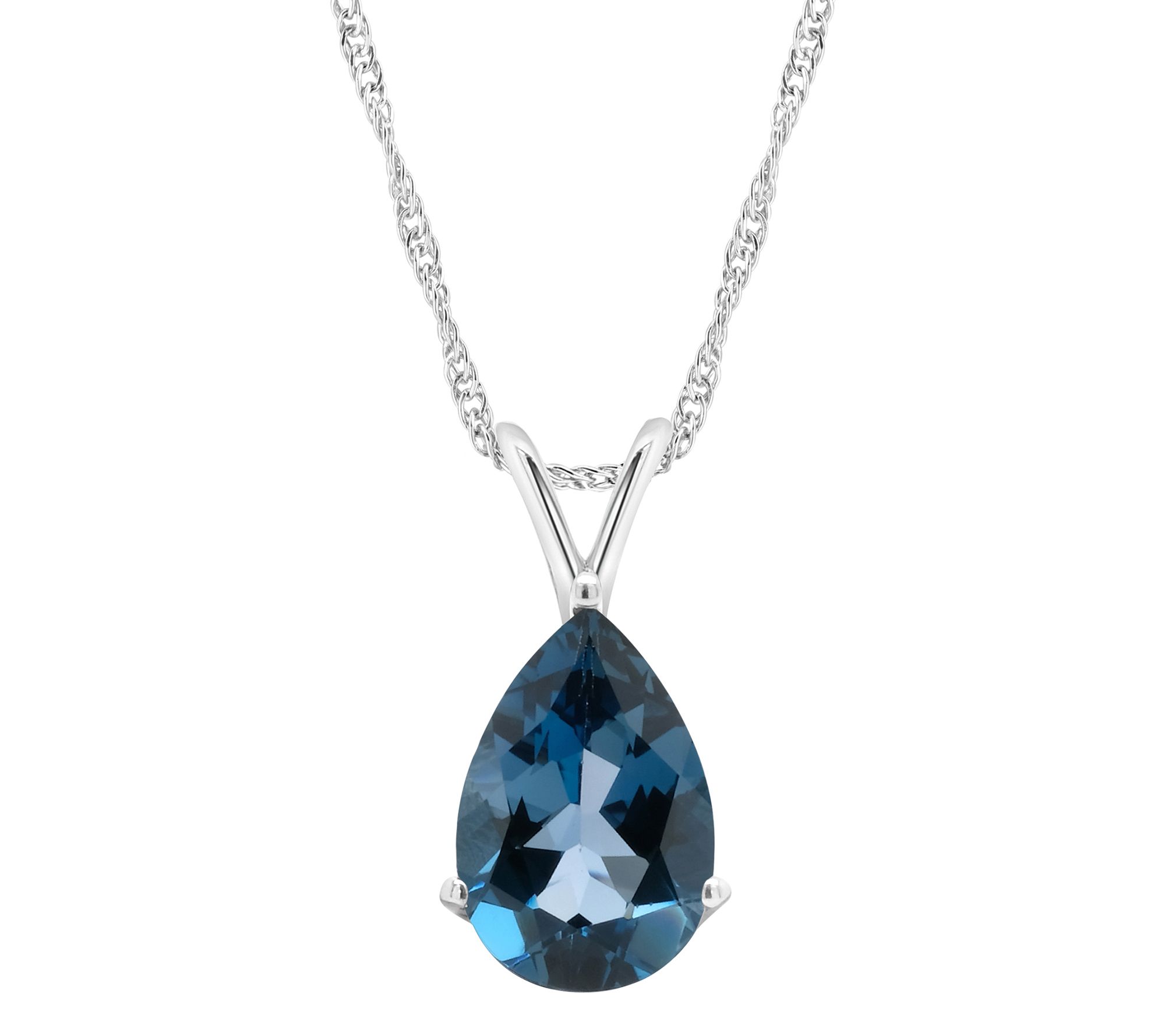 Beautiful QVC- 10kt.Gold selling light Blue topaz chandler pendant