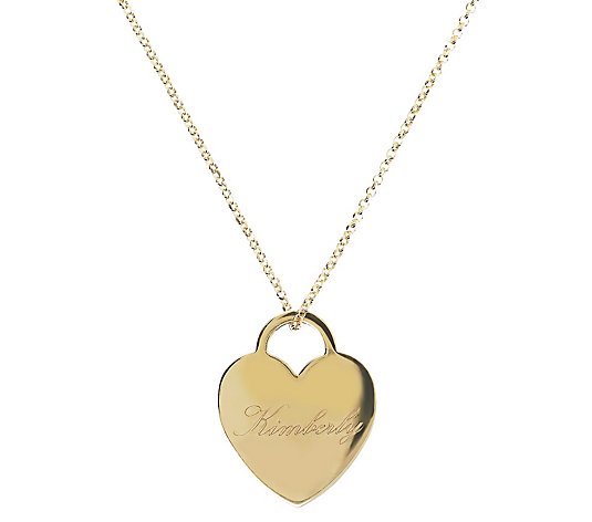 Veronese 18K Clad Personalized Heart Pendant with Chain
