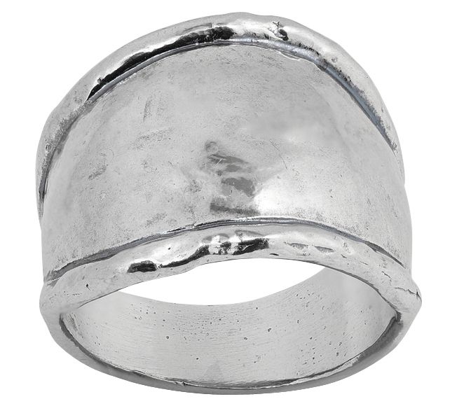 Or Paz Sterling Hammered Saddle Ring - QVC.com