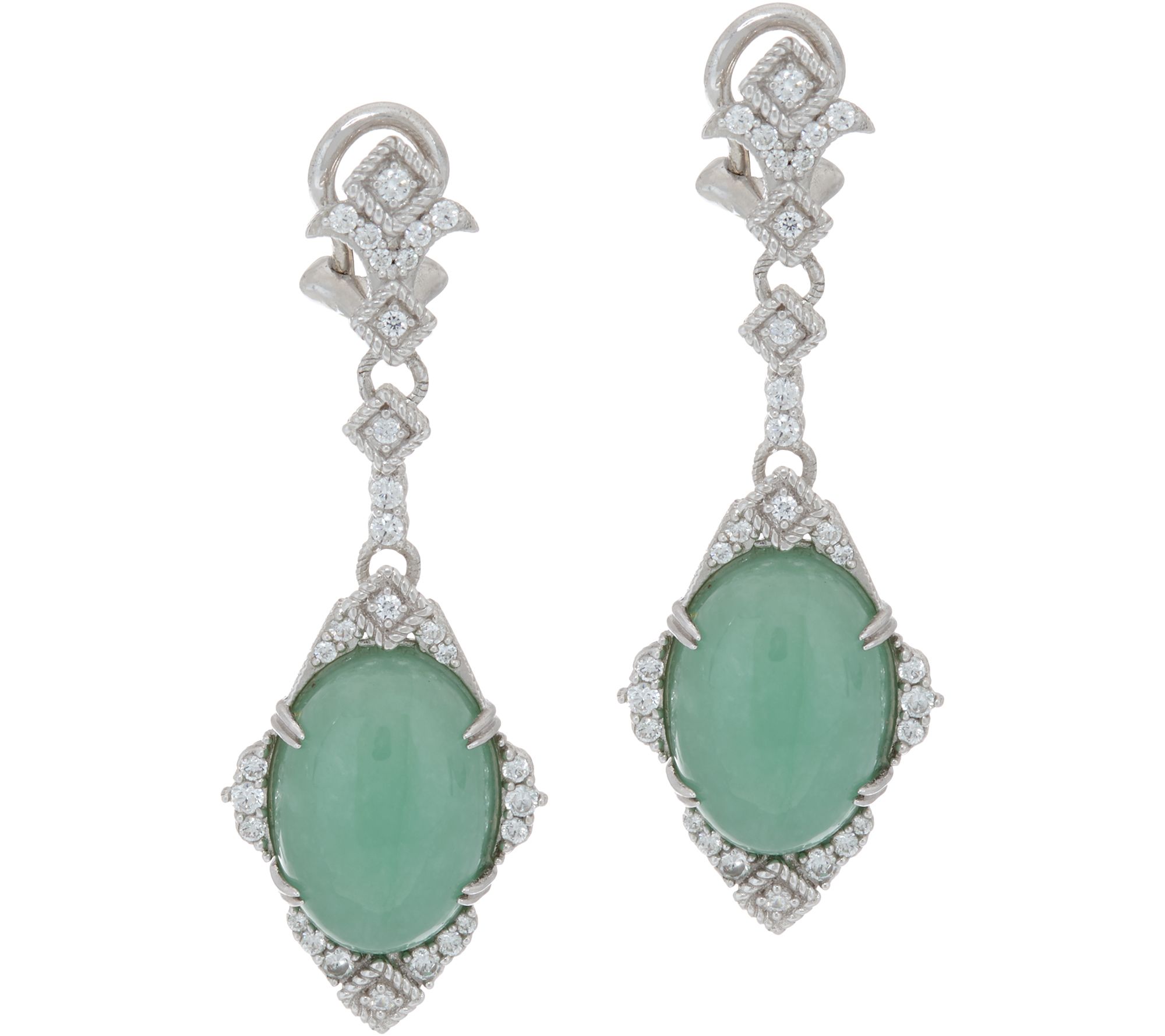 Judith Ripka Sterling Jade Drop Earrings - QVC.com