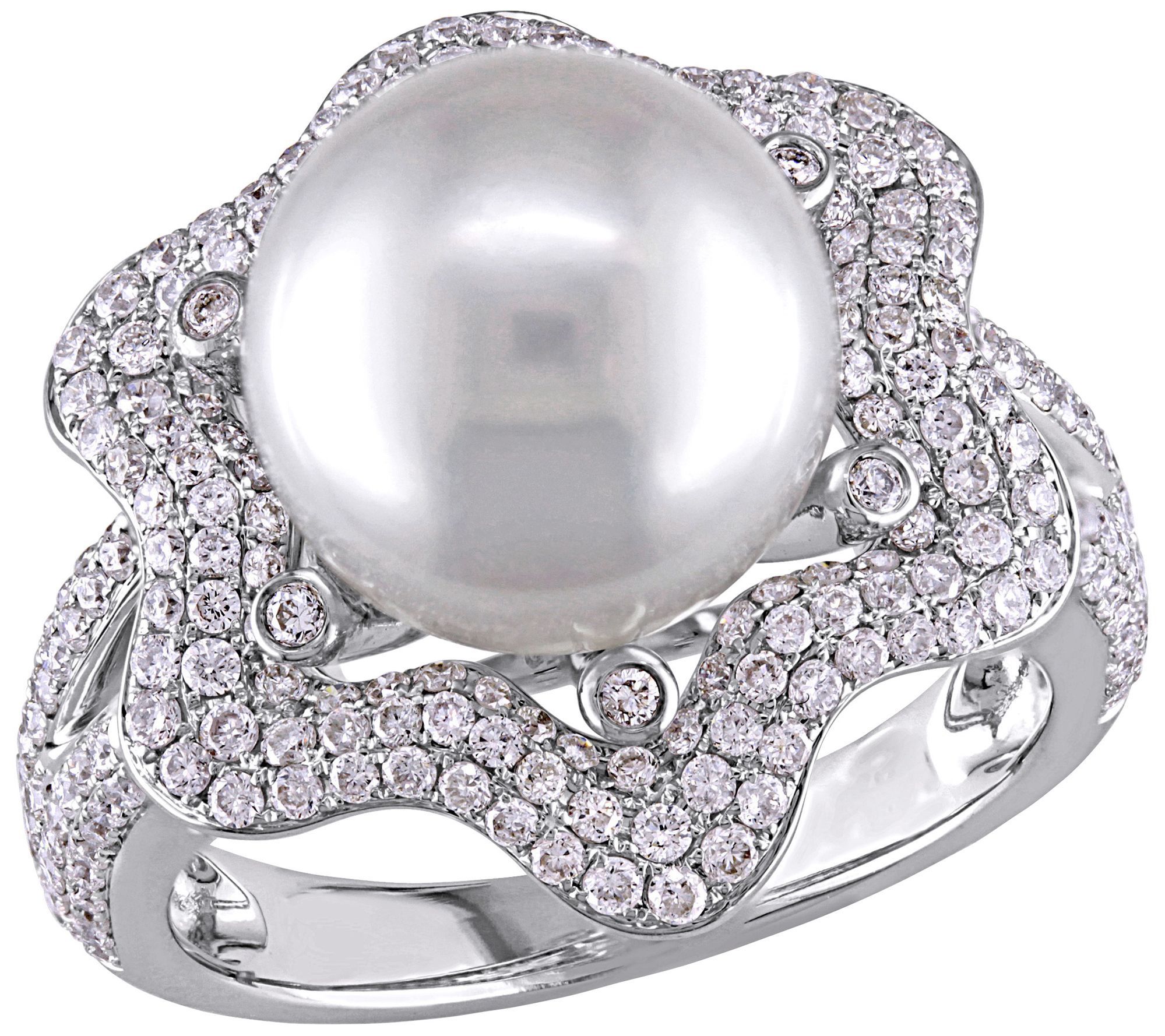 Bellini Cultured South Sea Pearl & 1.00 cttw Diamond Ring