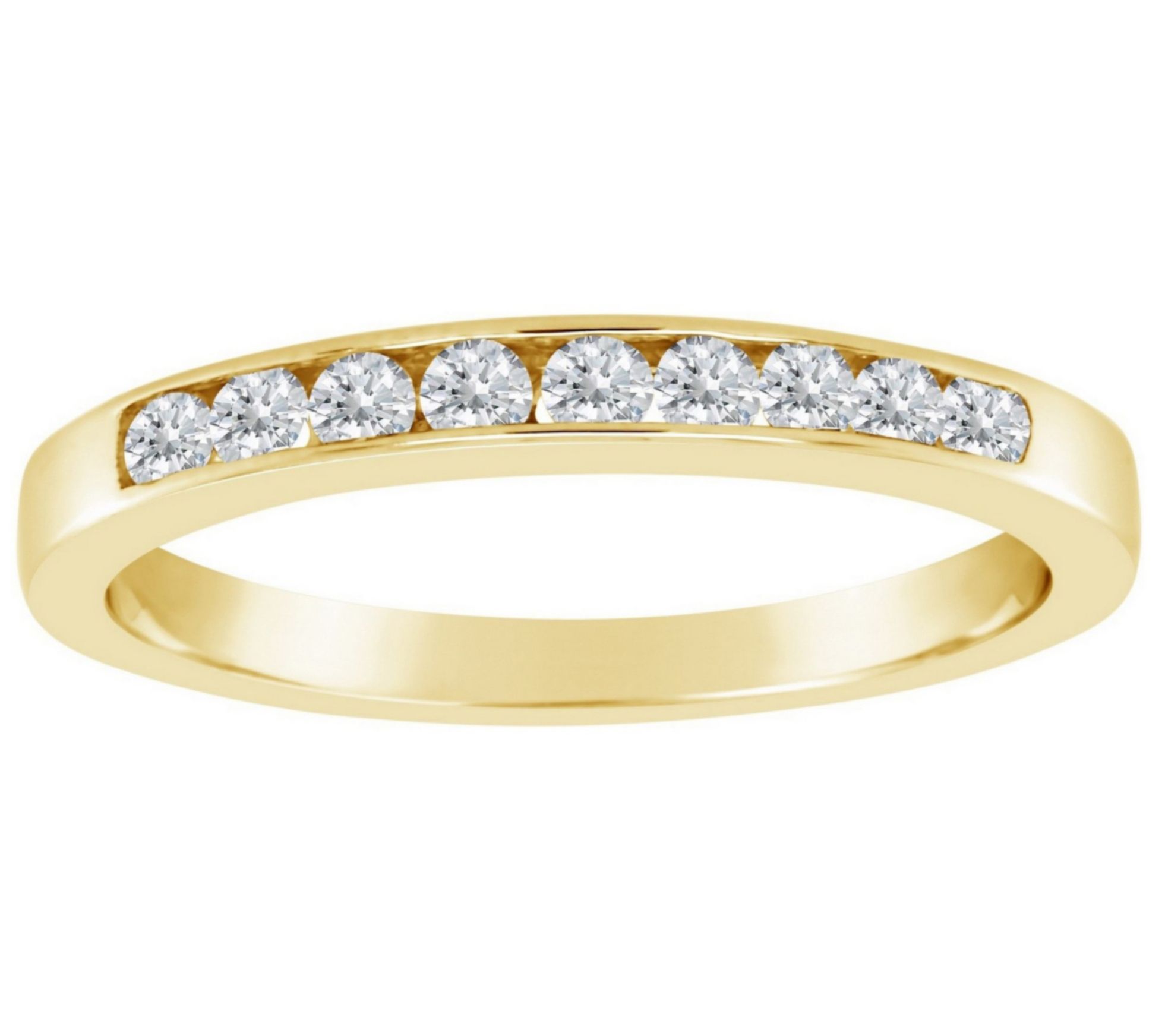 Affinity 1/4 cttw 9-Stone Diamond Channel BandRing, 14K Gold