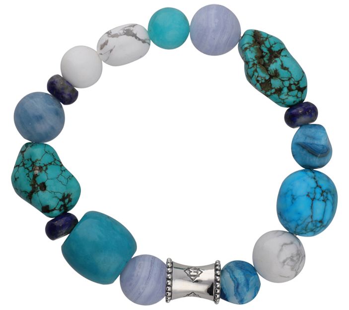 Elyse Ryan Sterling Blues Gemstone "Wrist Rocks " Bracelet