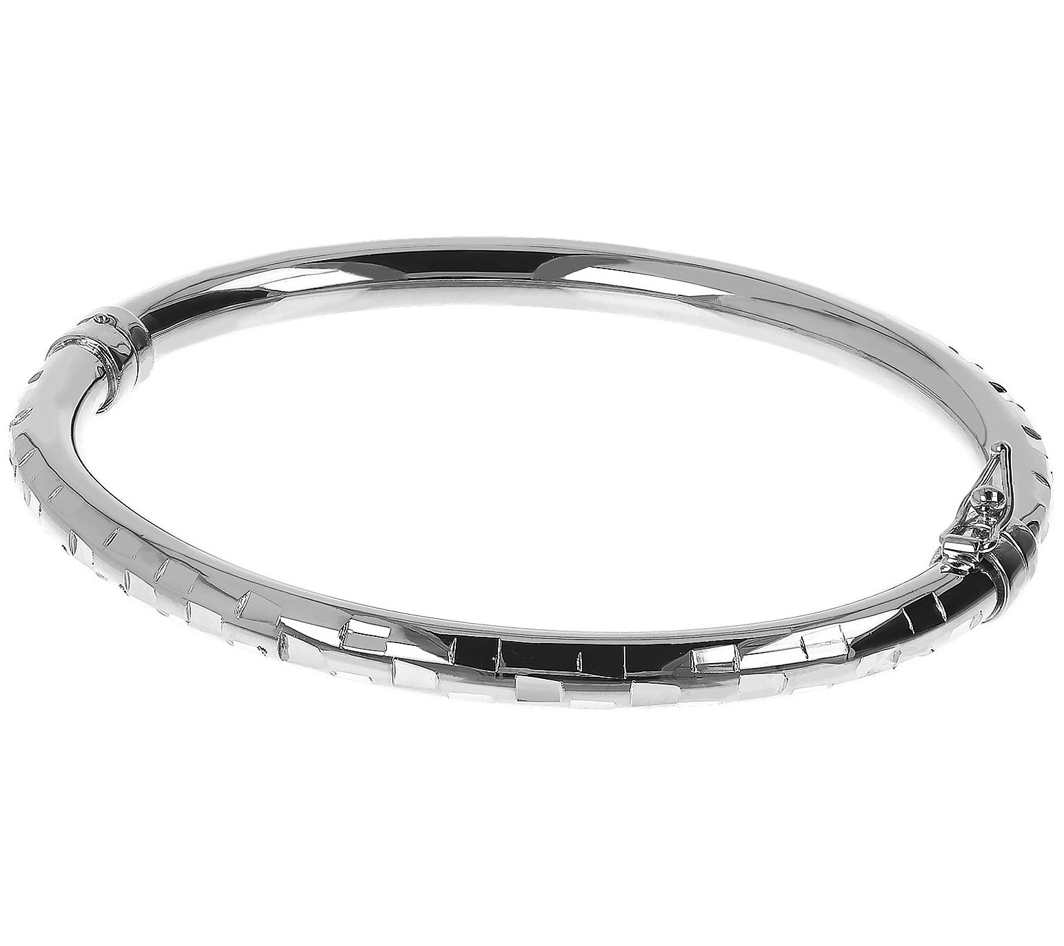 Bronzo Italia Diamond-Cut Oval Bangle