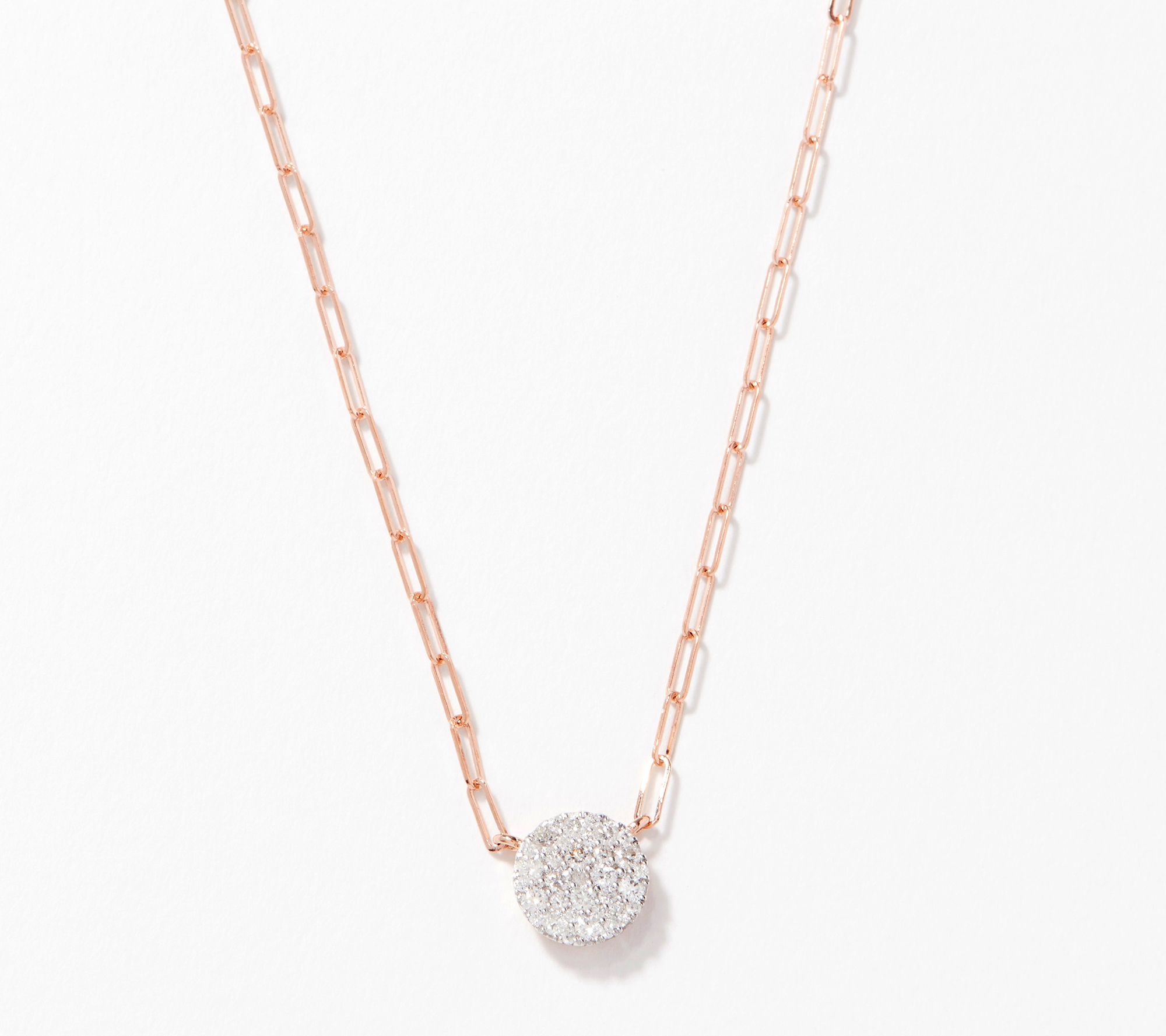 Affinity Diamonds Paperclip Necklace, 14K Gold - QVC.com