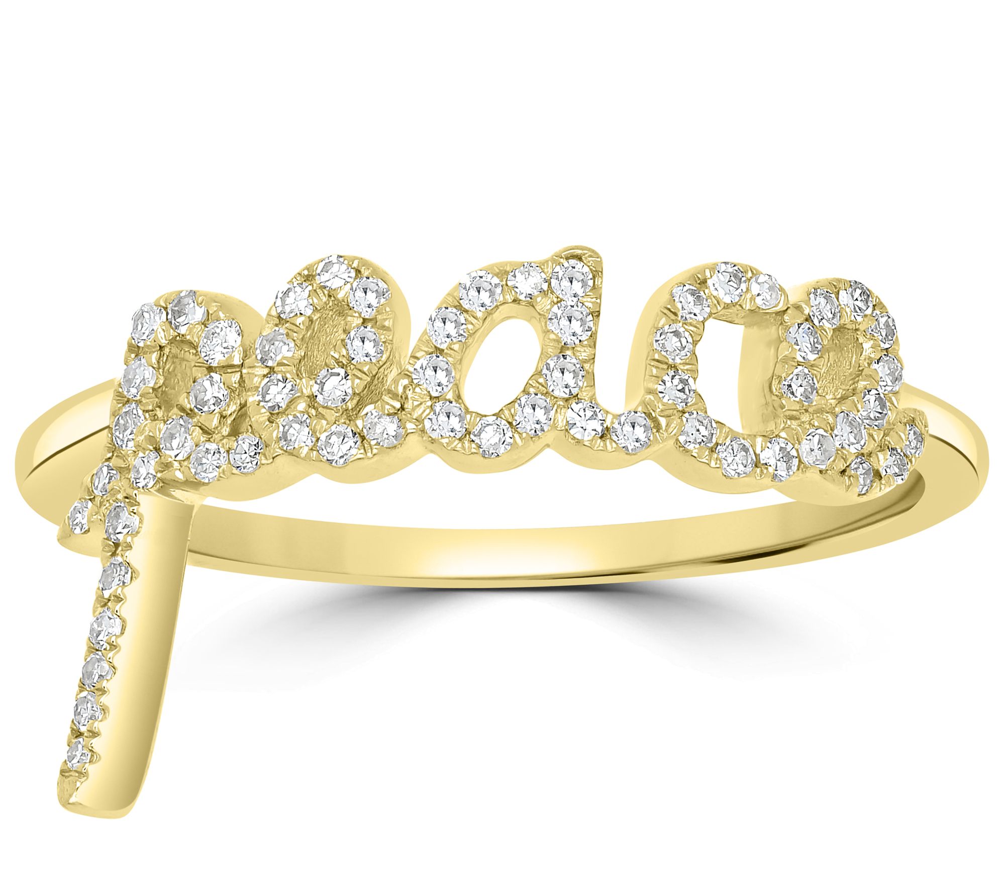 Affinity Diamonds 0.15 cttw Script Peace Ring,14K Gold