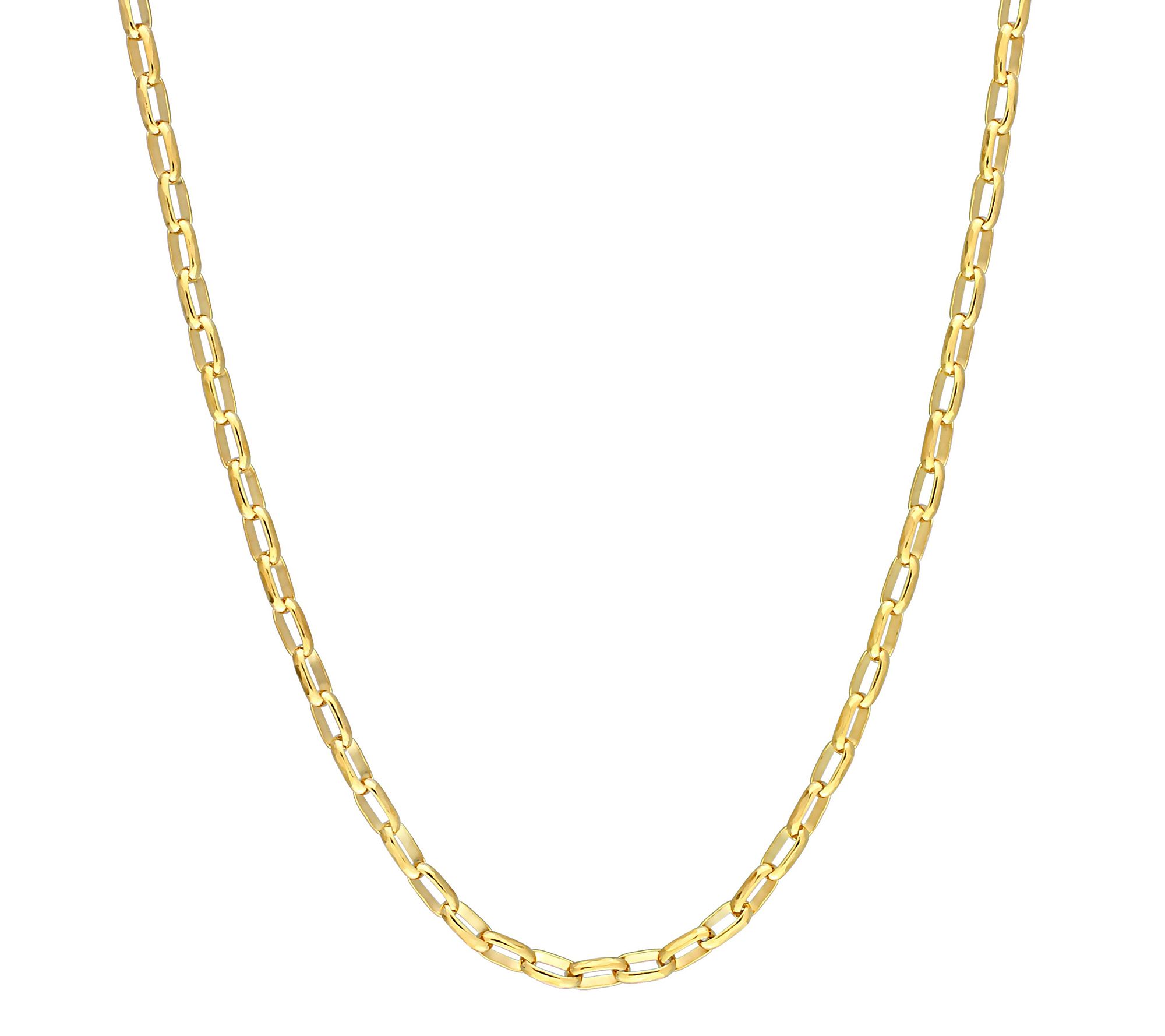 18" Fancy Rectangular Rolo Chain Necklace, Stering