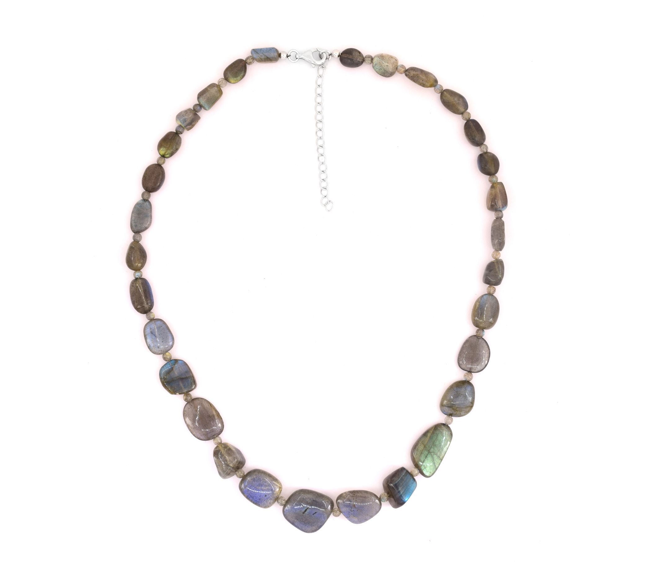 Affinity Gems Sterling Silver Labradorite BeadeNecklace