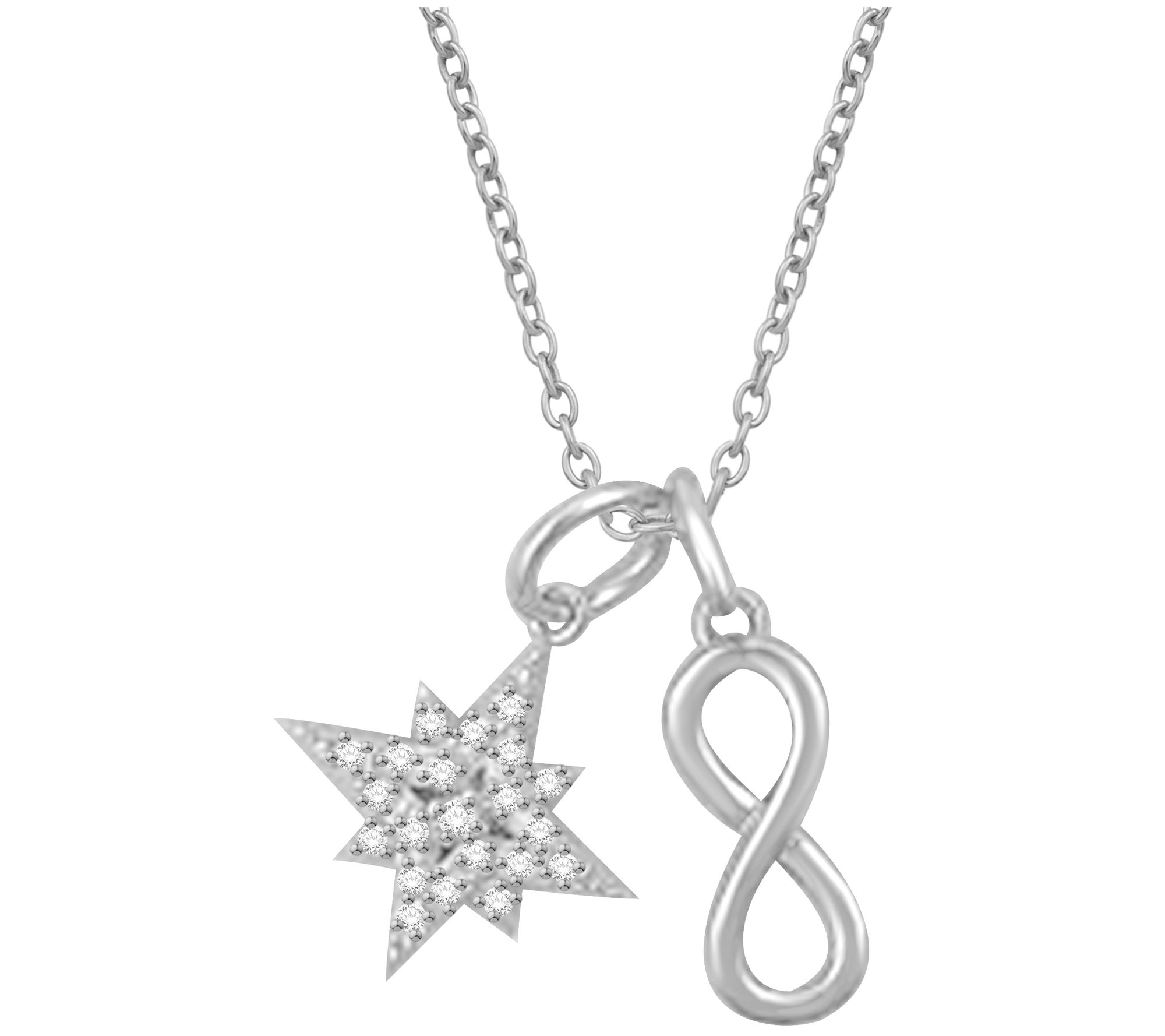 Accents by Affinity Diamond Multi-Pendants w/ Chain, Sterling
