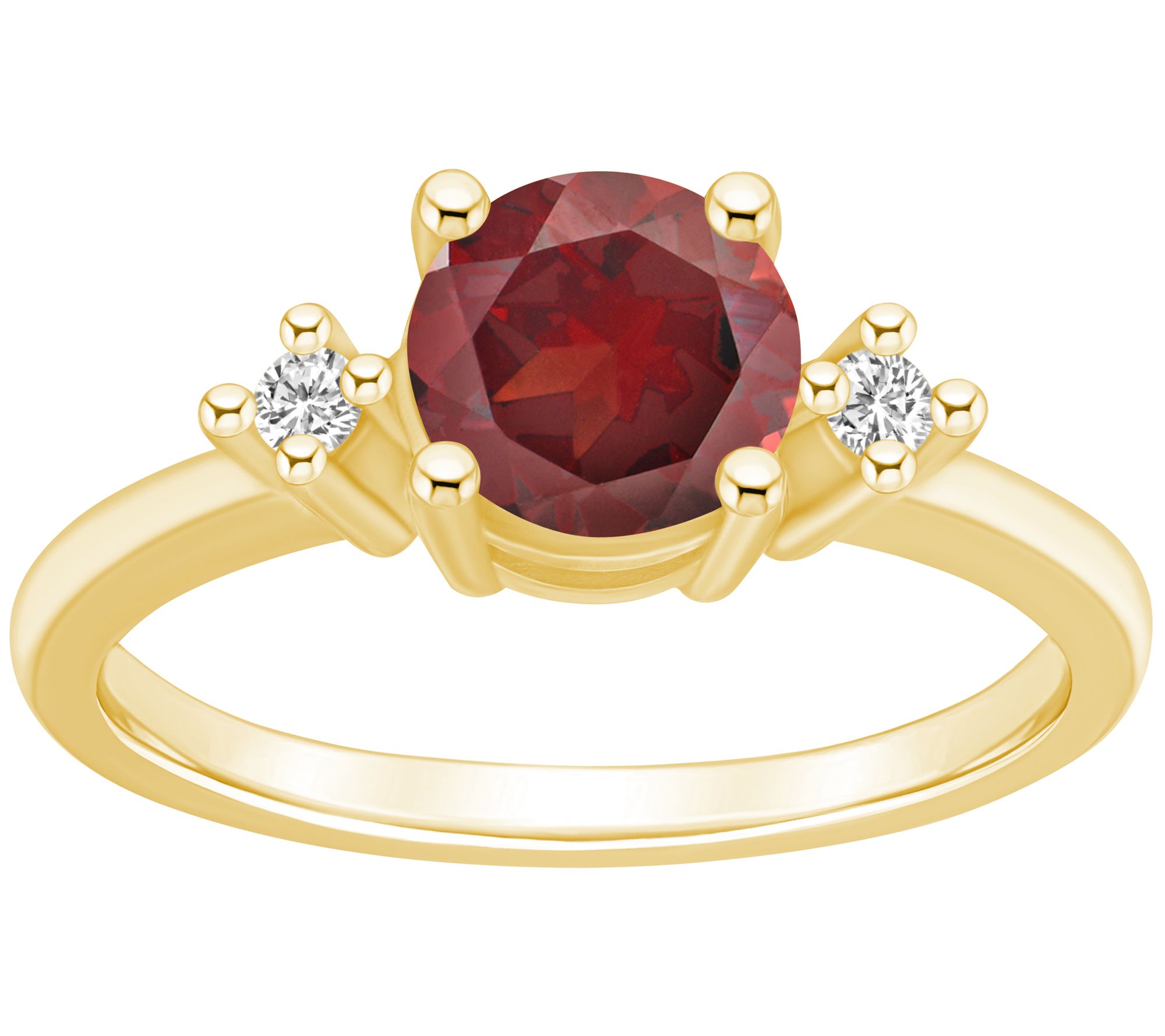 Affinity Gems Round Gemstone & Diamond Accent Ring, 14K Gold