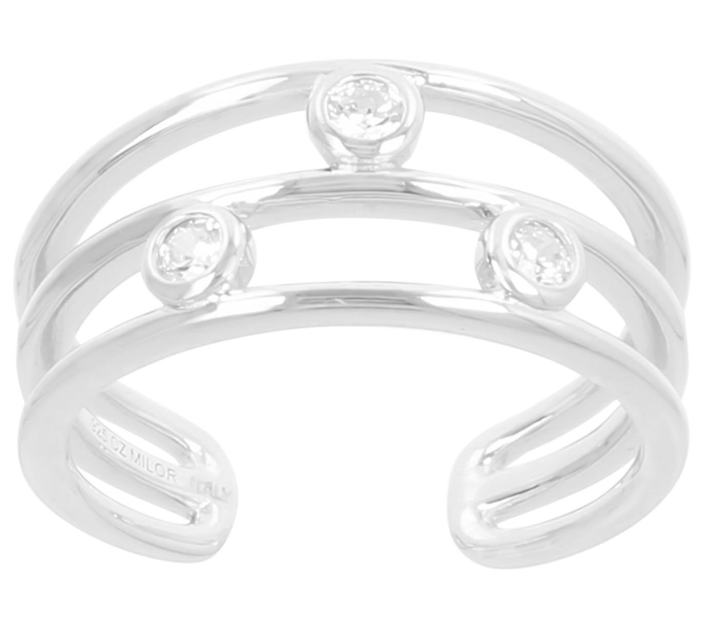Diamonique Accent Double Row Toe Ring, SterlingSilver