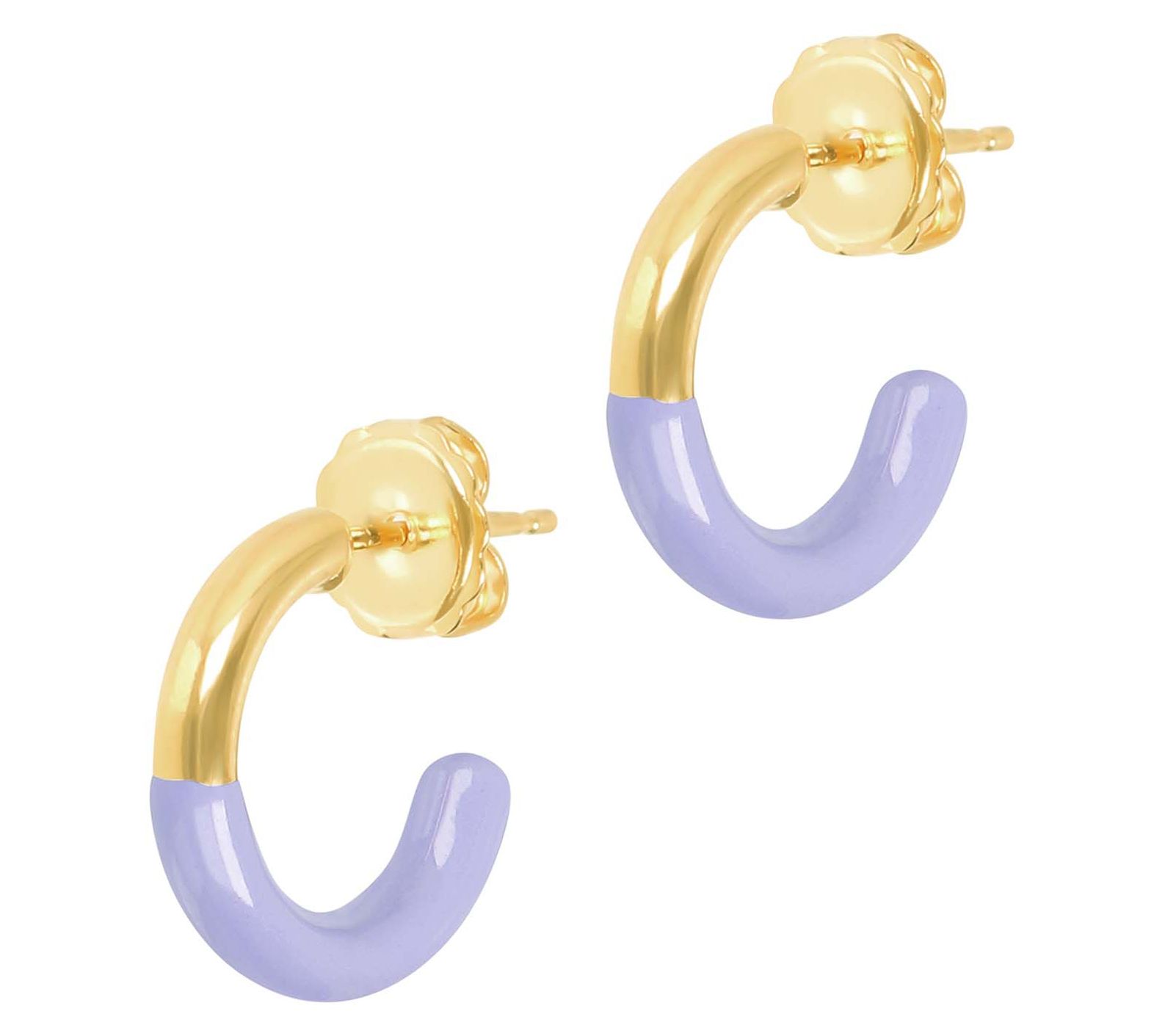 Veronese 18K Gold Plated Enamel Hoop Earrings