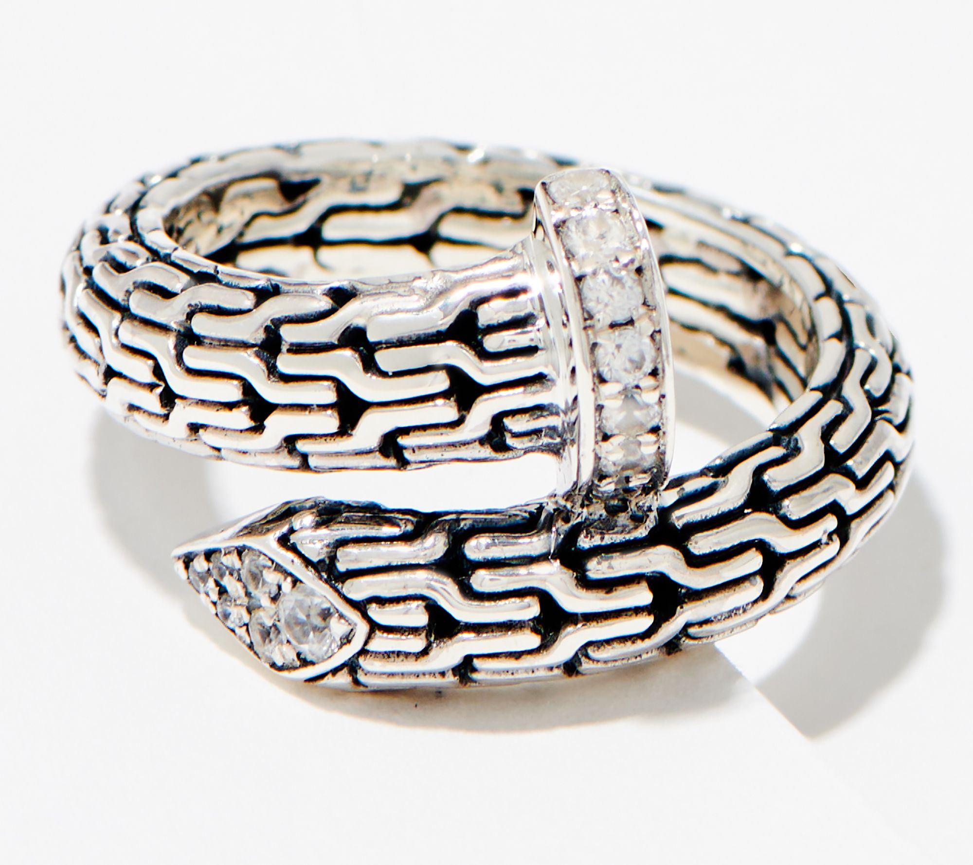  "As Is" Artisan Crafted by Robert Manse White Zircon Nail Ring, SS