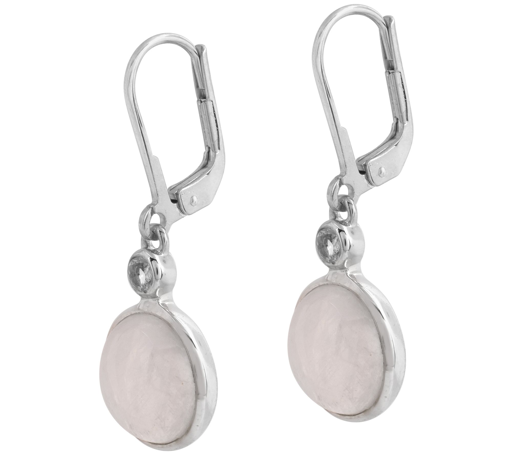 Affinity Gems Moonstone & White Topaz Earrings,Sterling
