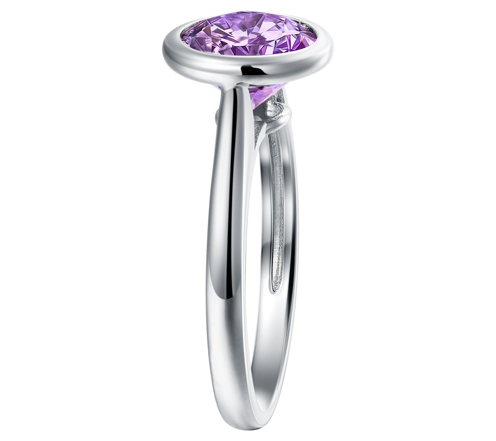 Affinity Gems Round Gemstone Solitaire Ring, Sterling Silver - QVC.com