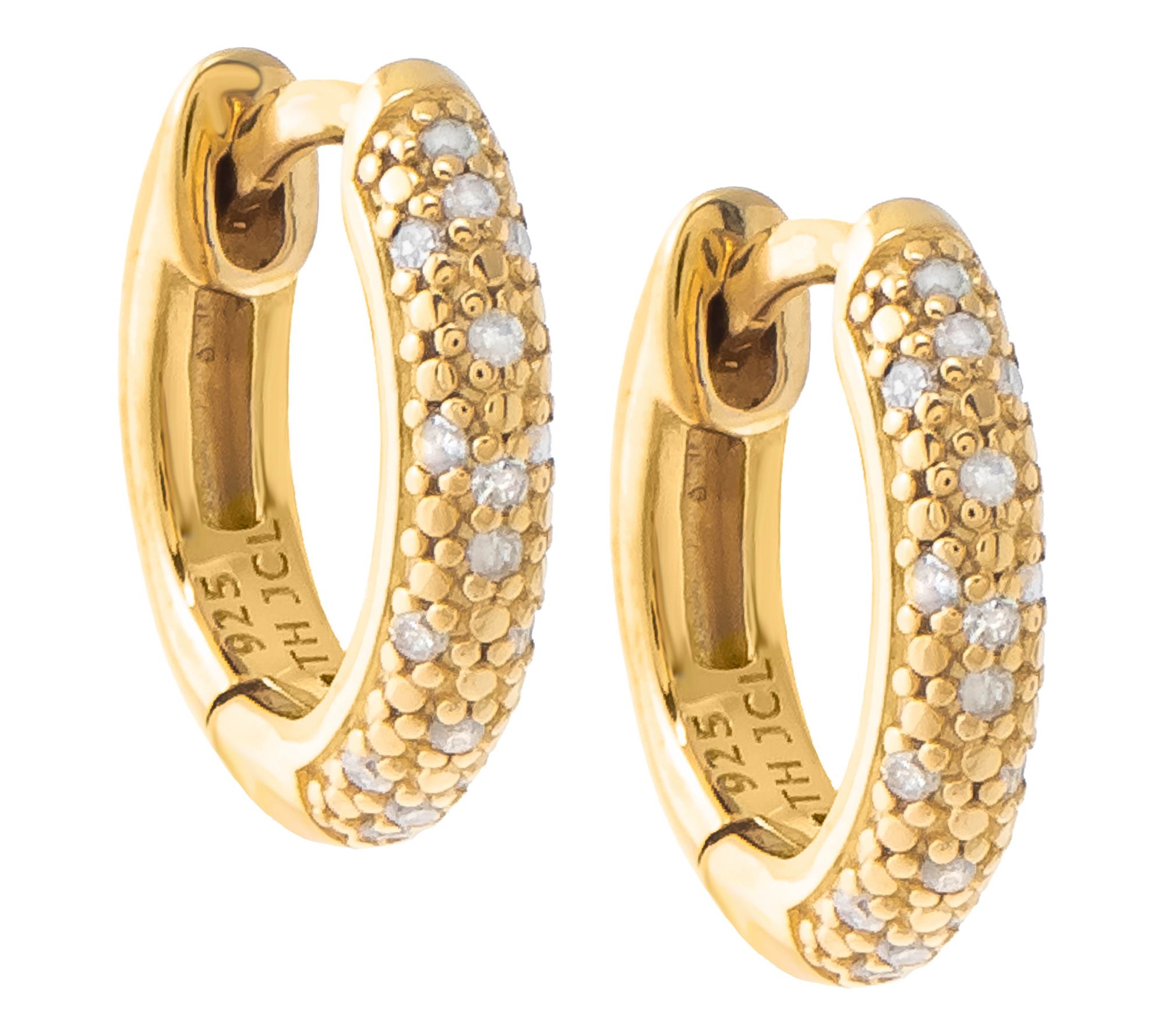Affinity Diamonds Accent Hoop Earrings, 14K Gold Plated