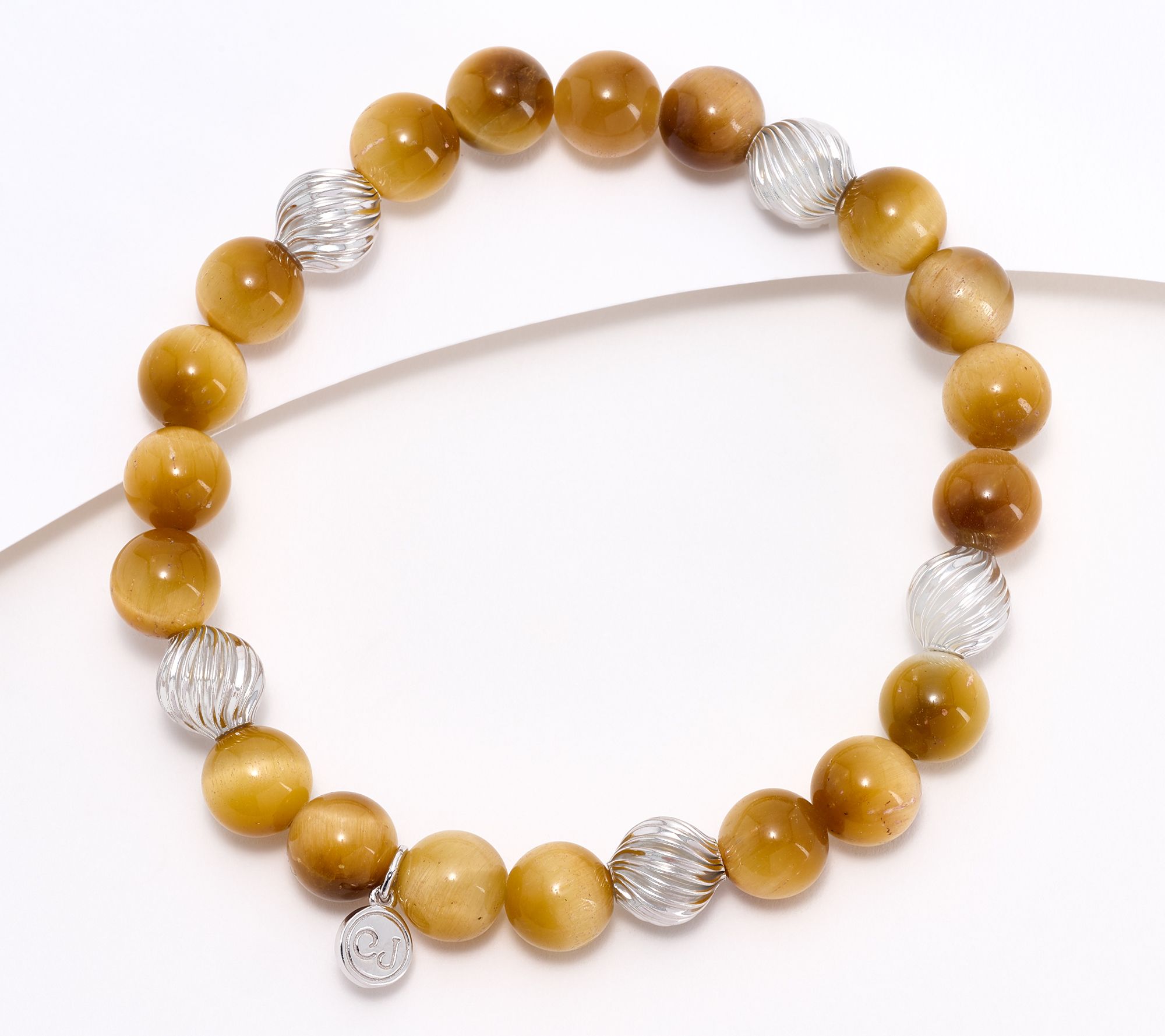 Christian James by Scott Grimes Sterling Silver Gemstone Bead Ripple Bracelet