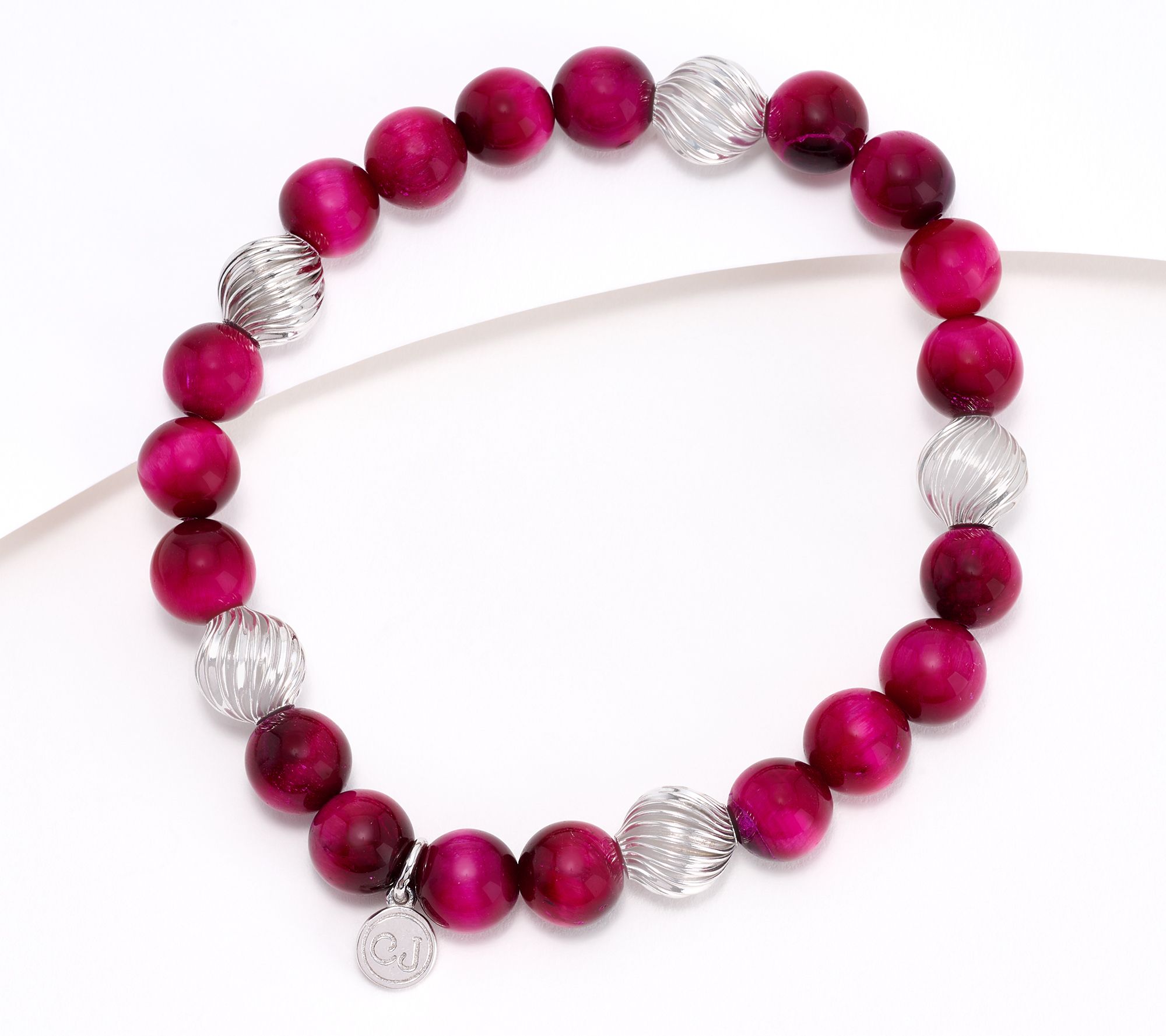 Christian James by Scott Grimes Sterling Silver Gemstone Bead Ripple Bracelet