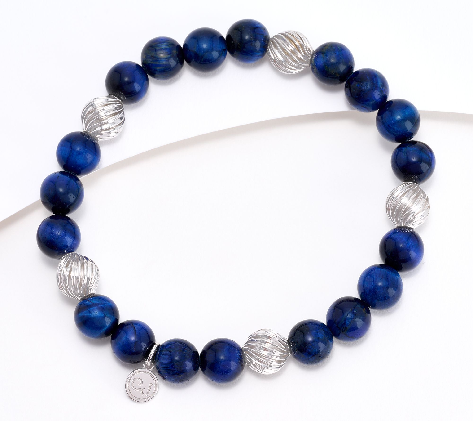 Christian James by Scott Grimes Sterling Silver Gemstone Bead Ripple Bracelet