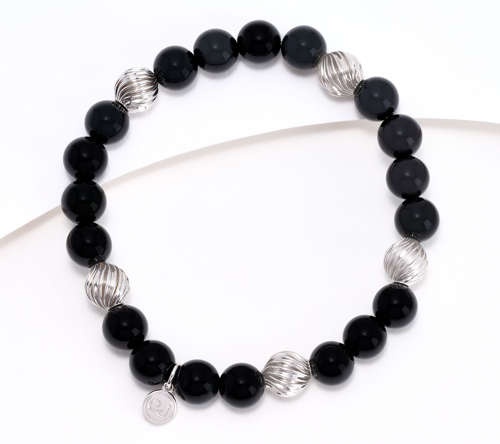 Christian James by Scott Grimes Sterling Silver Gemstone Bead Ripple Bracelet