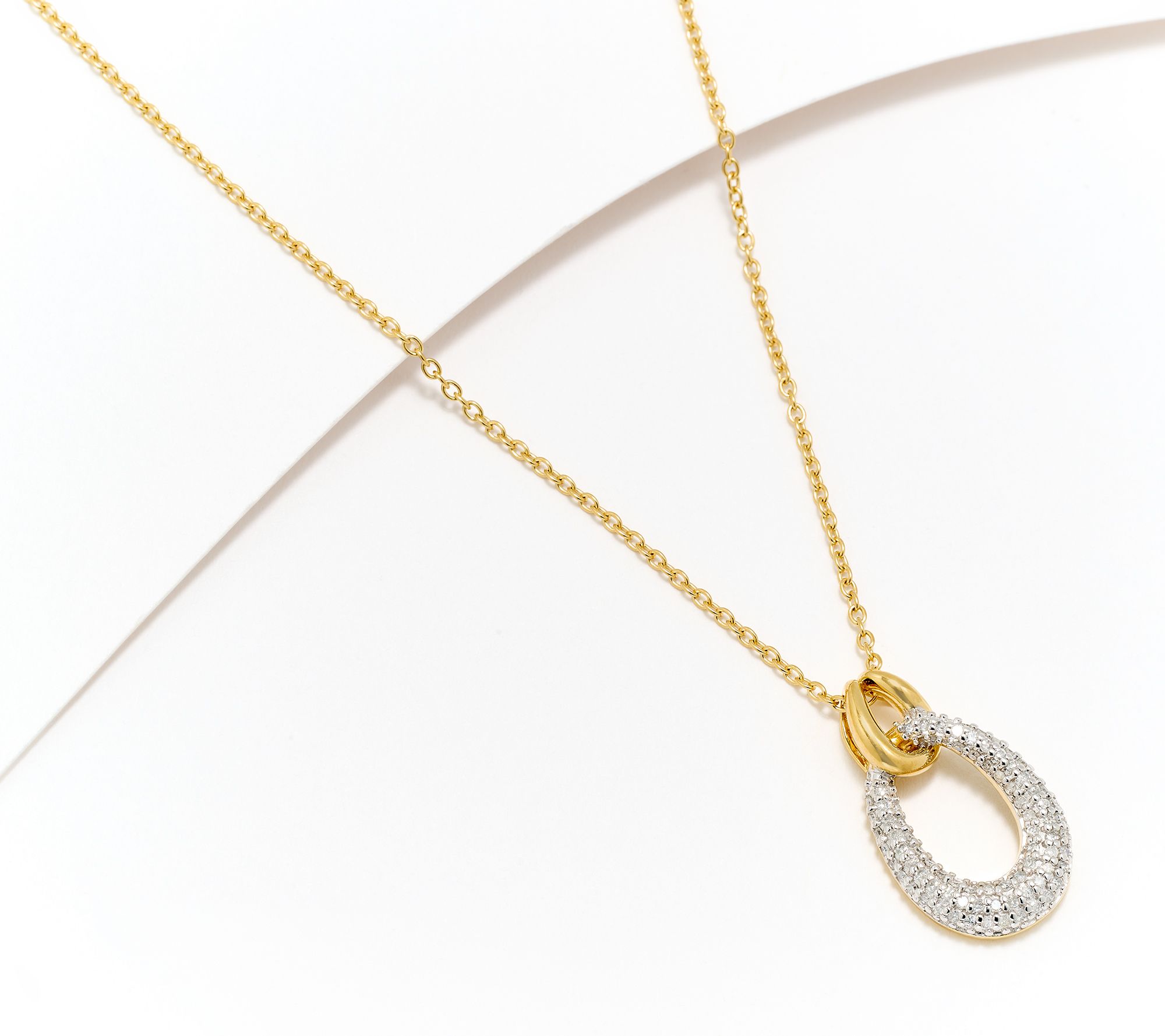 Affinity Diamonds Pave 0.3 cttw Interlocking Necklace, Sterl