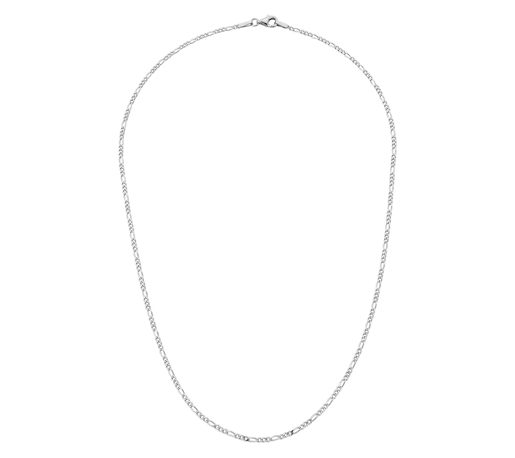 Silver Style 2mm Solid Figaro Chain Necklace, Sterling Silver