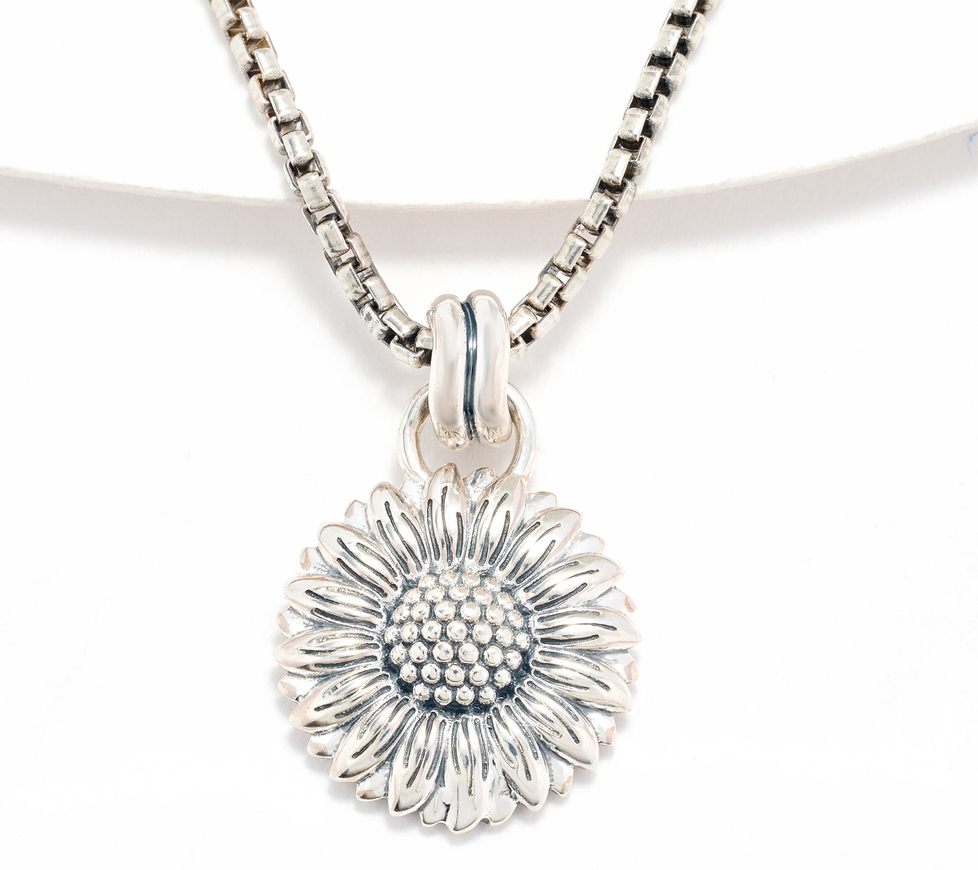 Christian James by Scott Grimes Sterling Floral Sunflower 16" Necklace