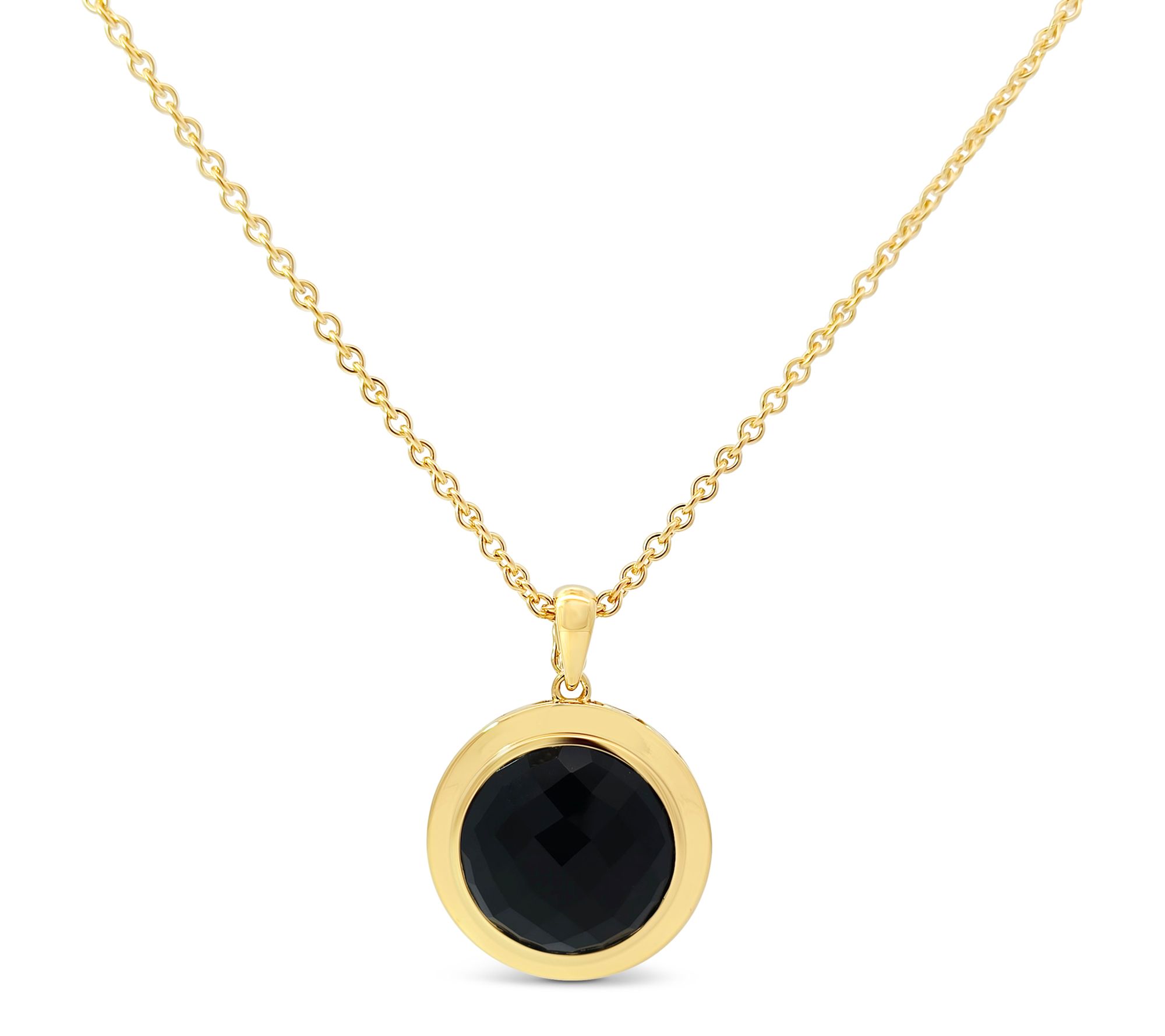 Elyse Ryan Gold Clad Onyx Maya Pendant w/ Chain