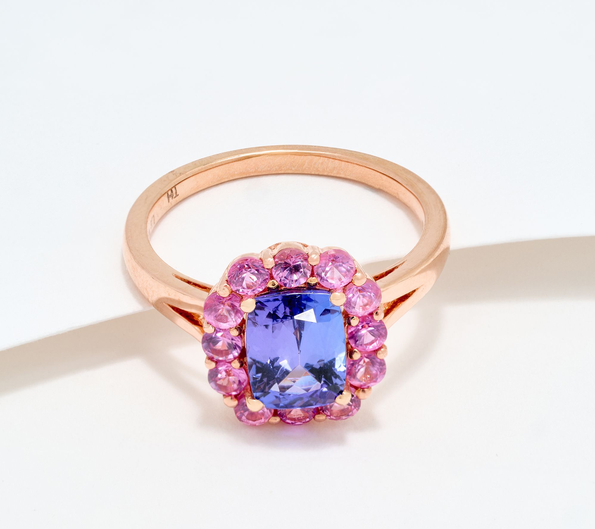 Gem Discoverer 2.2ct Tanzanite Ring, 14K Rose Gold