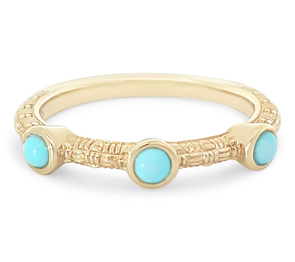 Ariva 18K Gold Clad Textured Turquoise Ring