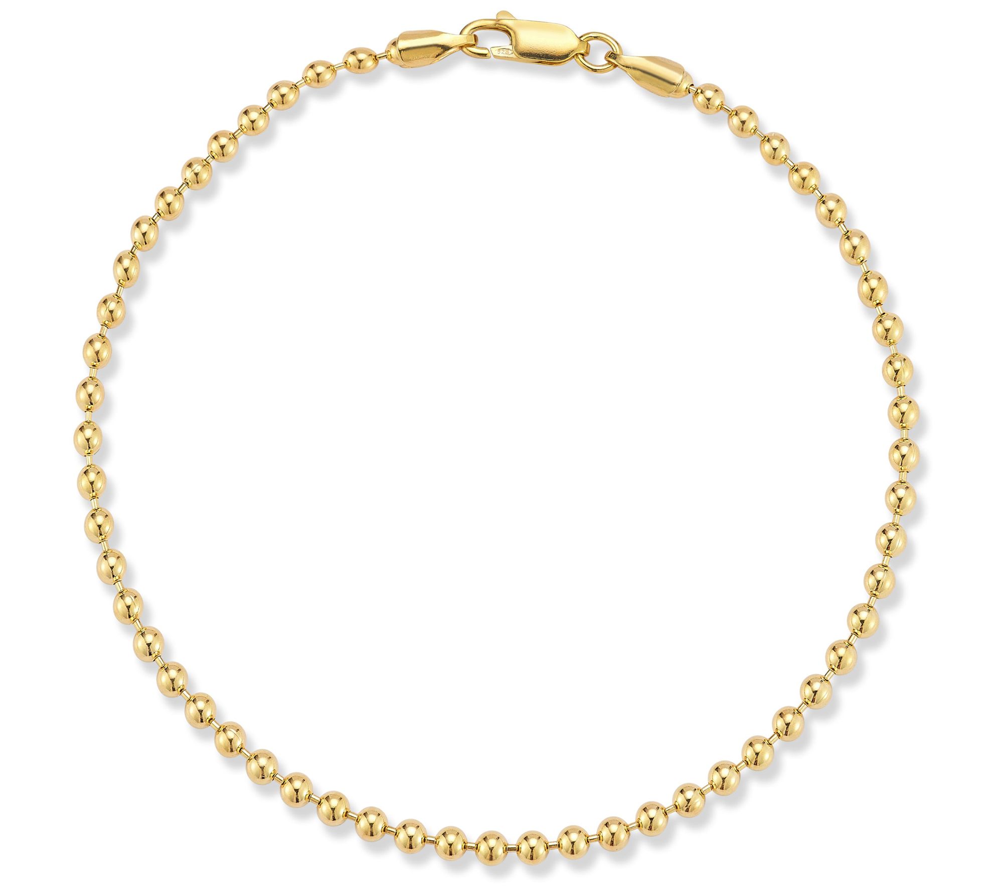 Italian Silver Men's 8.5" 3MM Ball Bracelet, Sterling