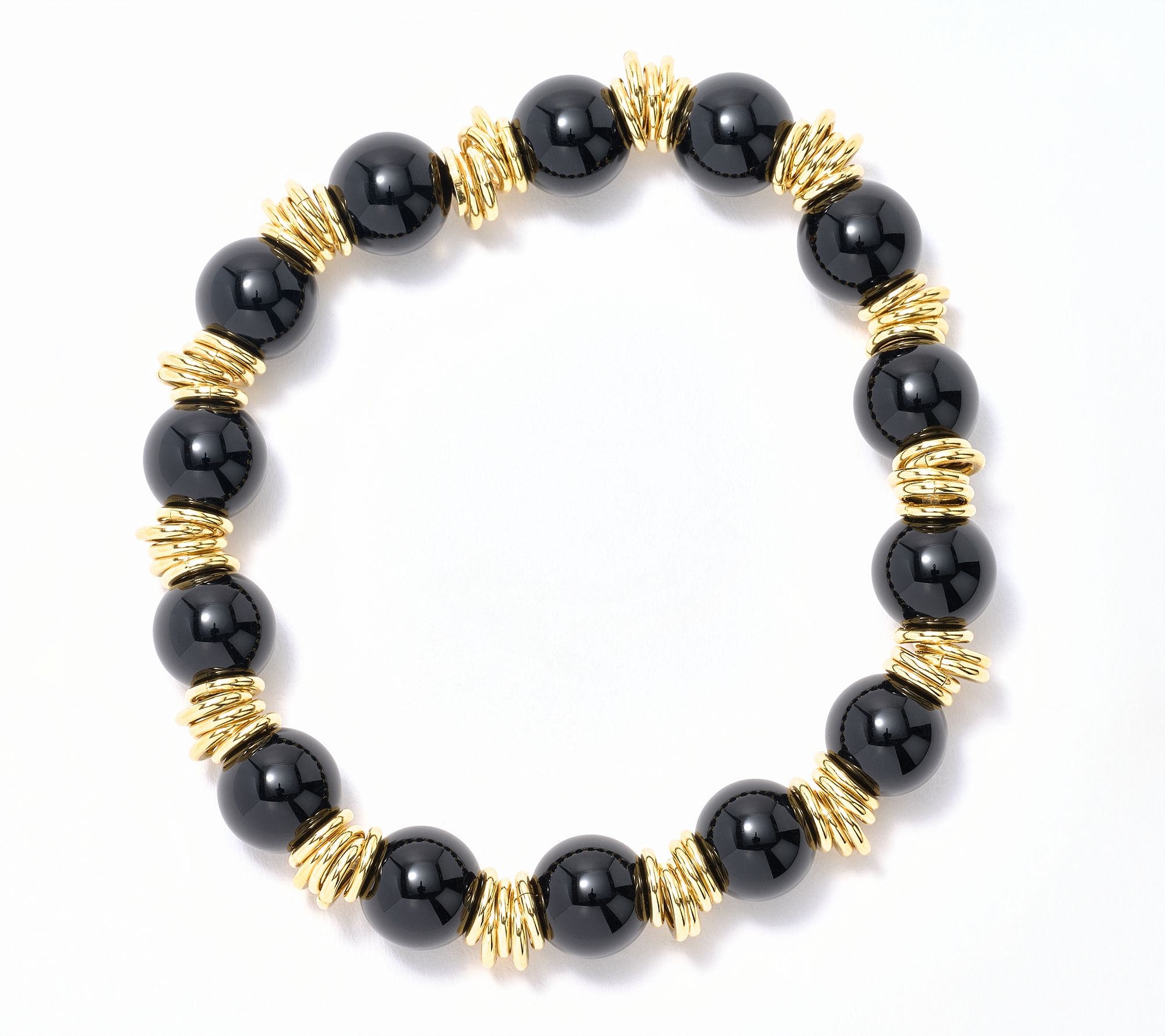David Markstein Bronze Gemstone Bead & Rondels StretchBracelet