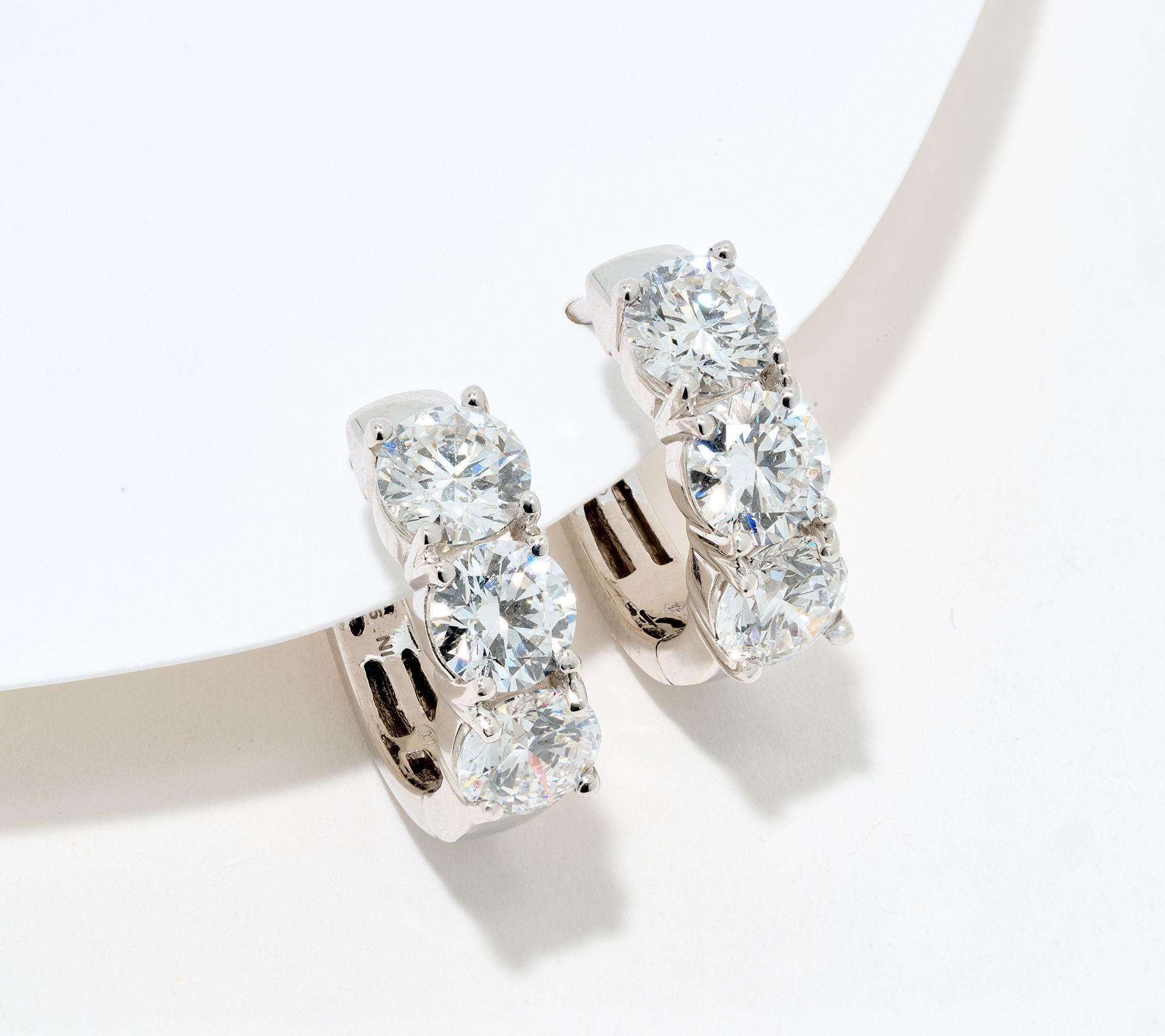 Fire Light Lab Grown Diamond 3.00 cttw Round Hoops, Sterling Silver