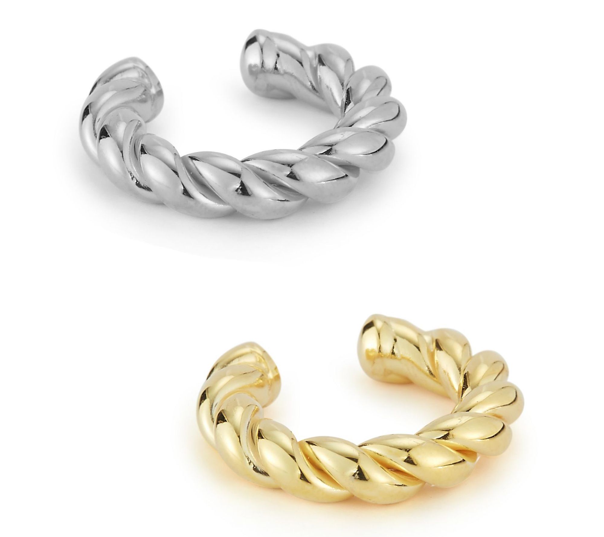 Sterlina Silver Set of 2 Twist Earring Cuffs, Sterling