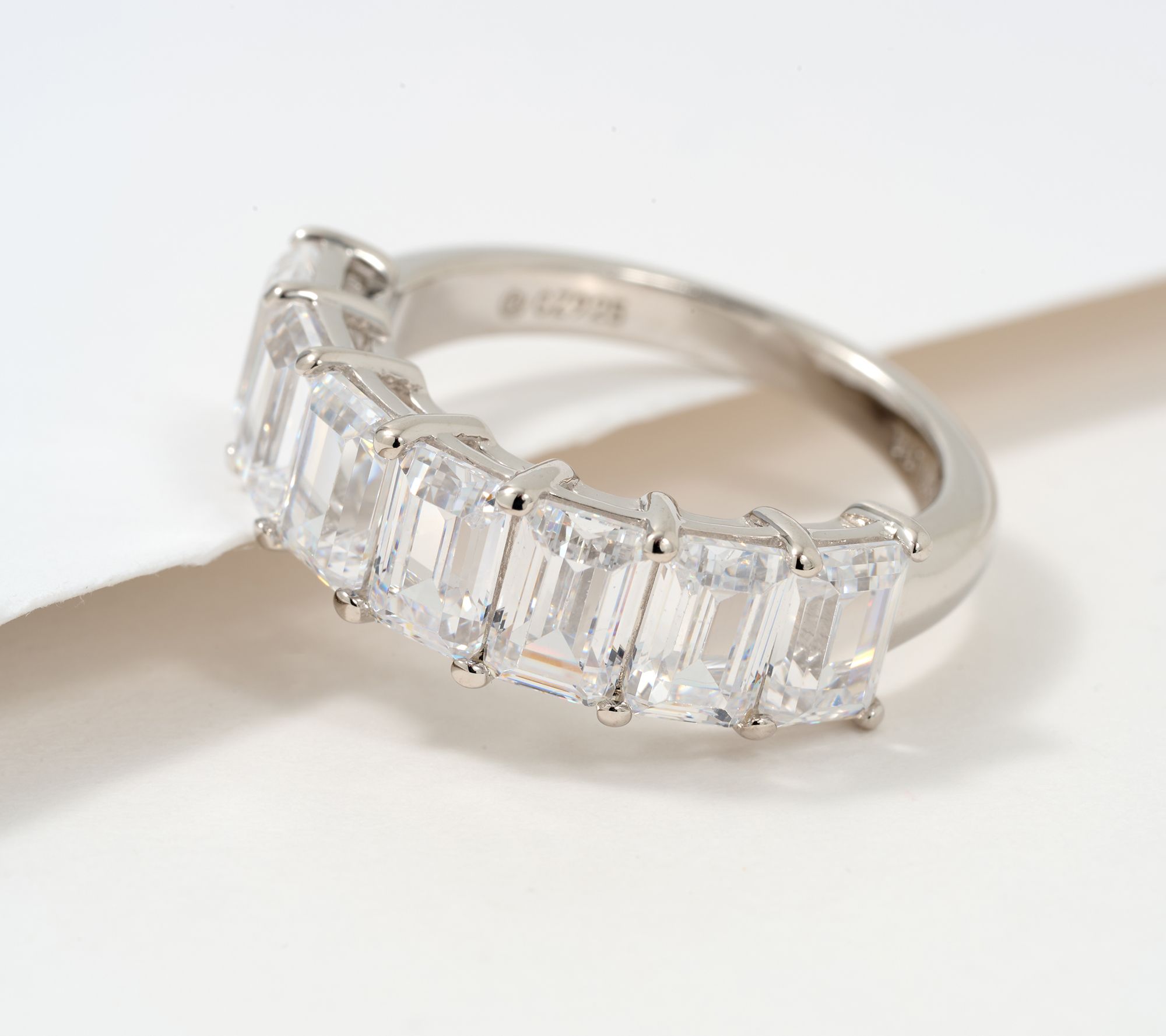 Diamonique Choice of Cut 7-Stone Band Ring, Sterling Silver