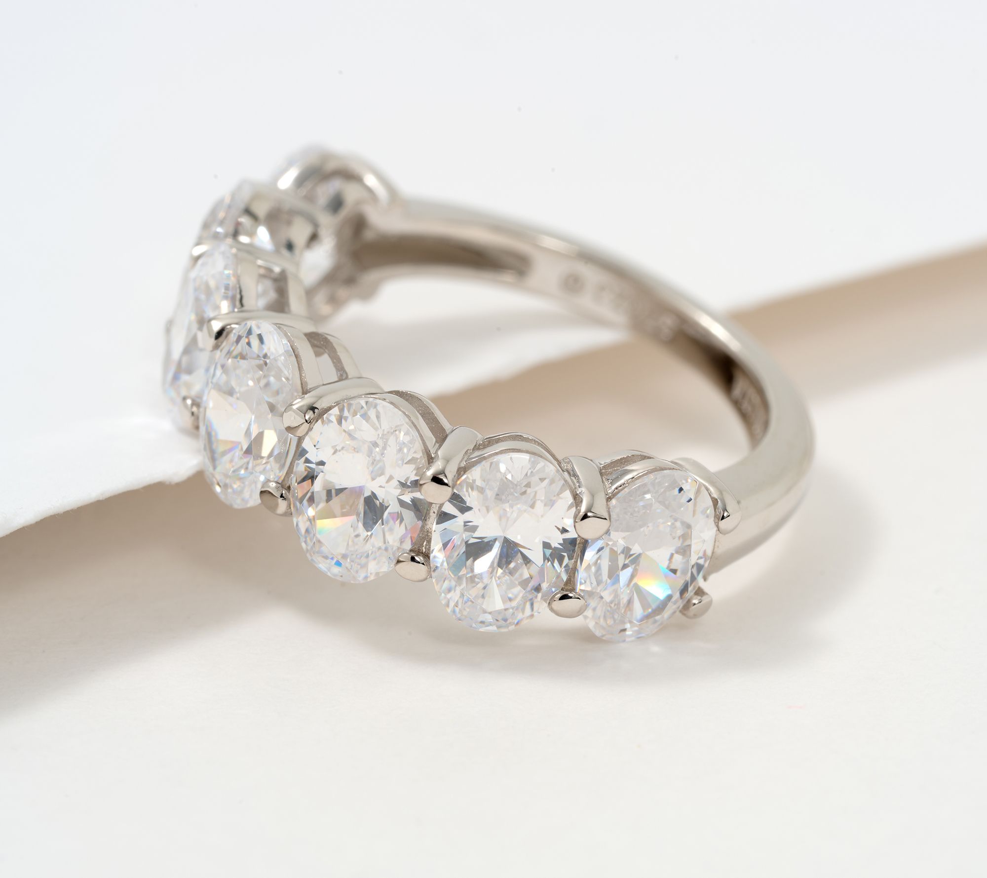 Diamonique Choice of Cut 7-Stone Band Ring, Sterling Silver