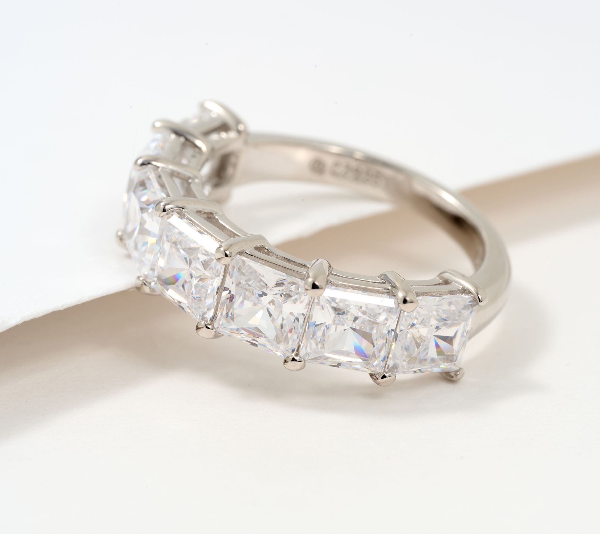 Diamonique Choice of Cut 7-Stone Band Ring, Sterling Silver