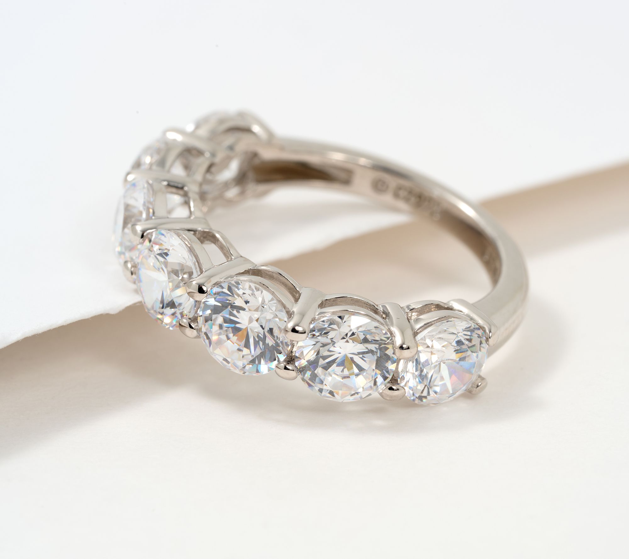 Diamonique Choice of Cut 7-Stone Band Ring, Sterling Silver