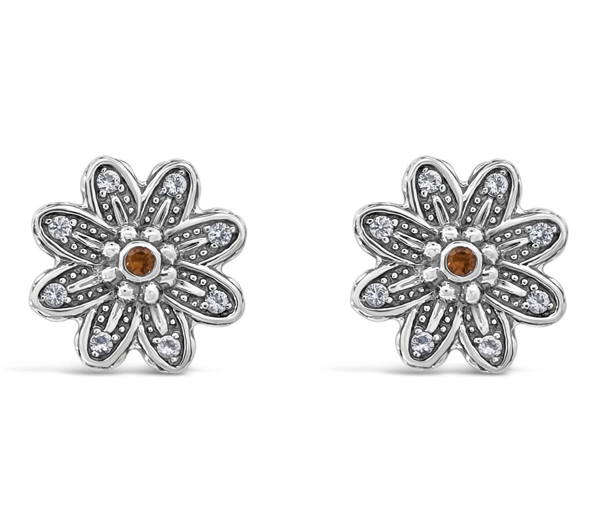 Tiffany Kay Studio Sterling Citrine & Topaz Daisy Earrings
