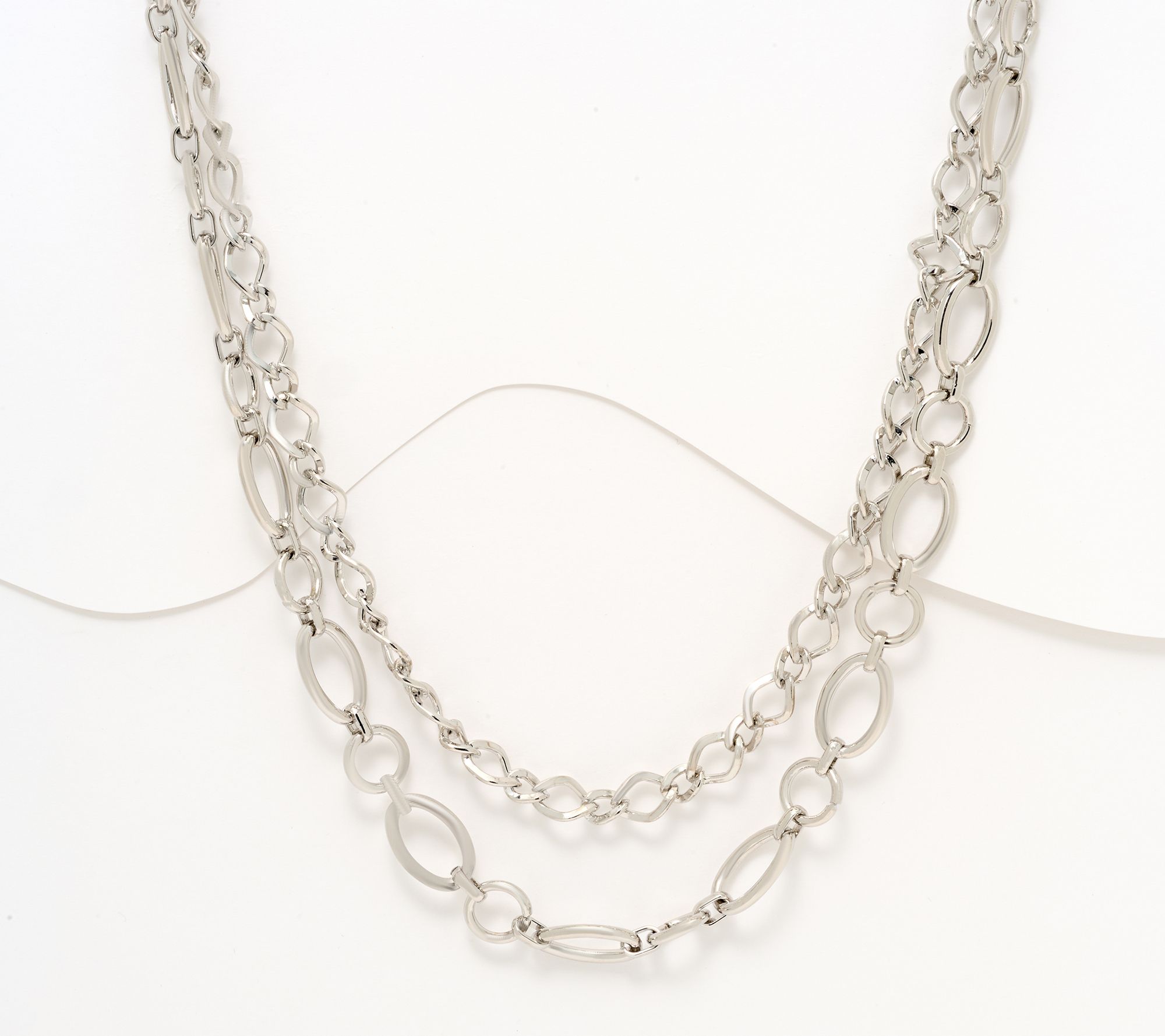 Denim and Co. Double Layer Chain Necklace