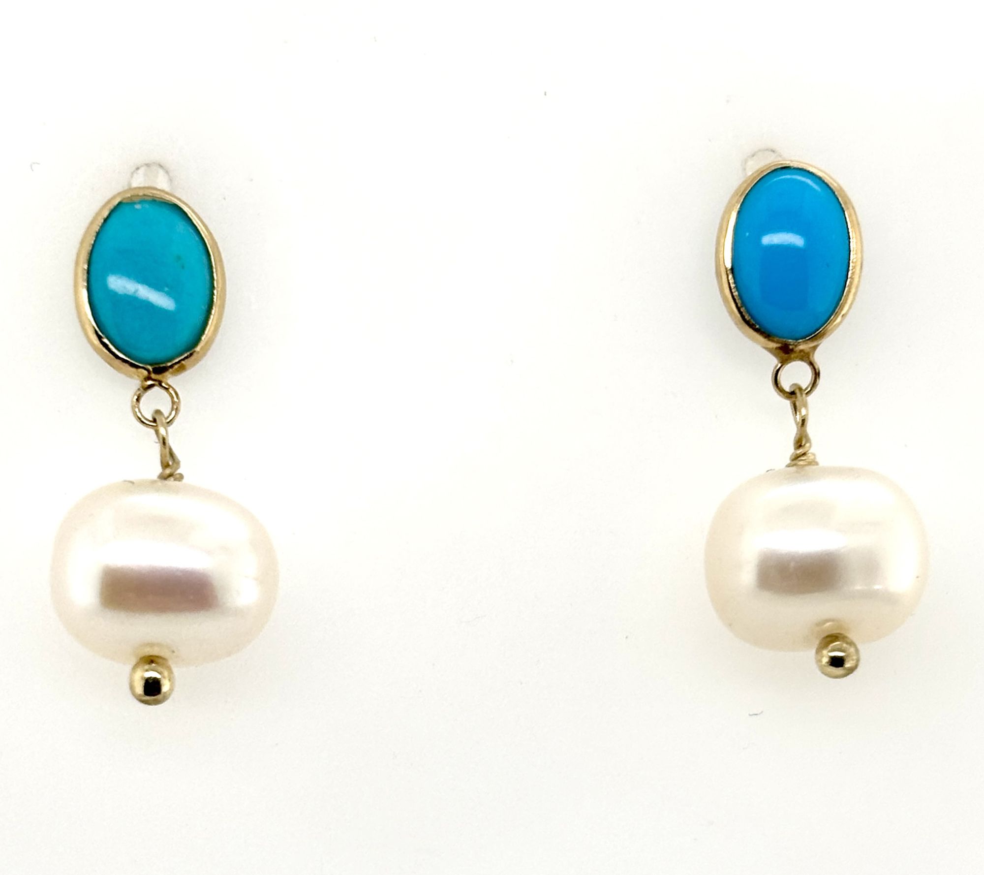 Alkeme 14K Gold Turquoise & Cultured Pearl Earrings