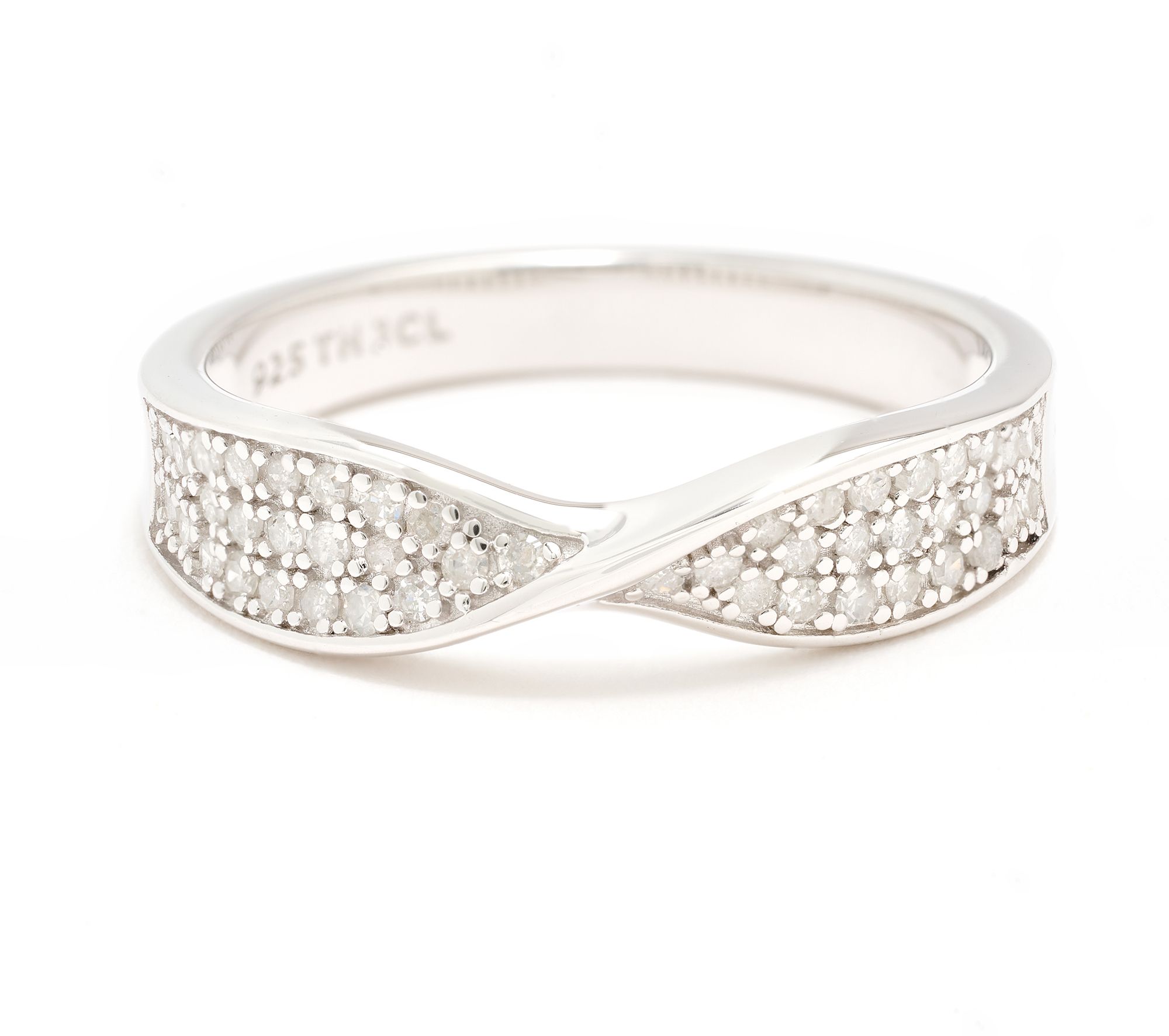 Affinity Diamonds .21 cttw Twisted Pave Band Ring, Sterling