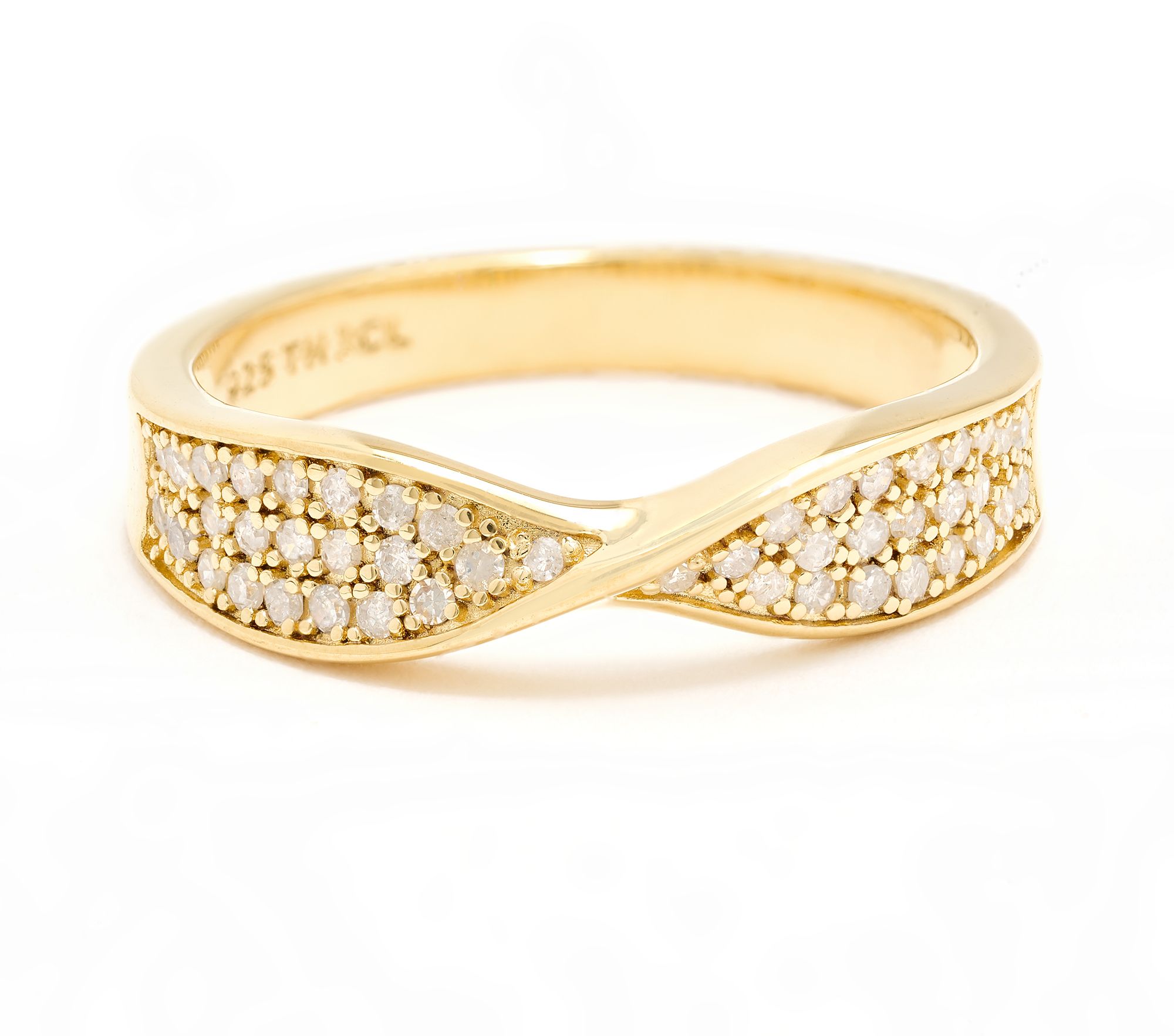 Affinity Diamonds .21 cttw Twisted Pave Band Ring, Sterling