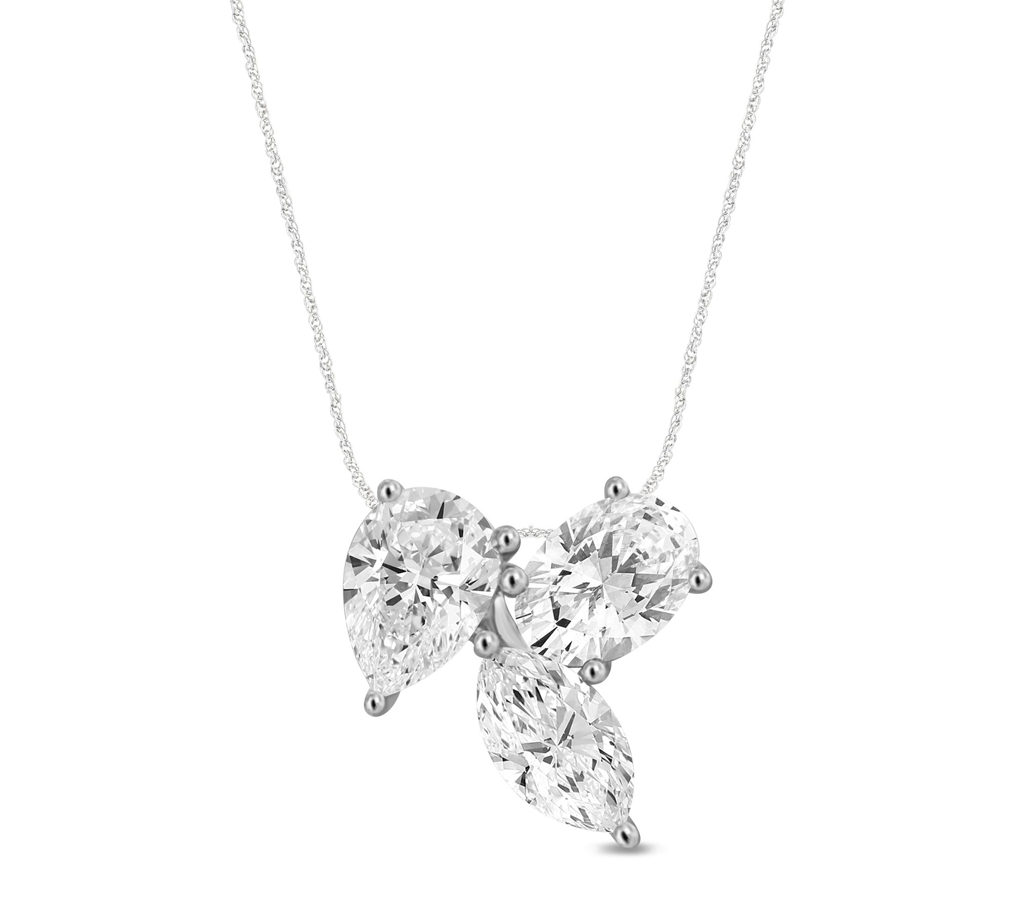 Fire Light 1.75 cttw Lab Grown Diamond Pendantw/ Chain, 14K