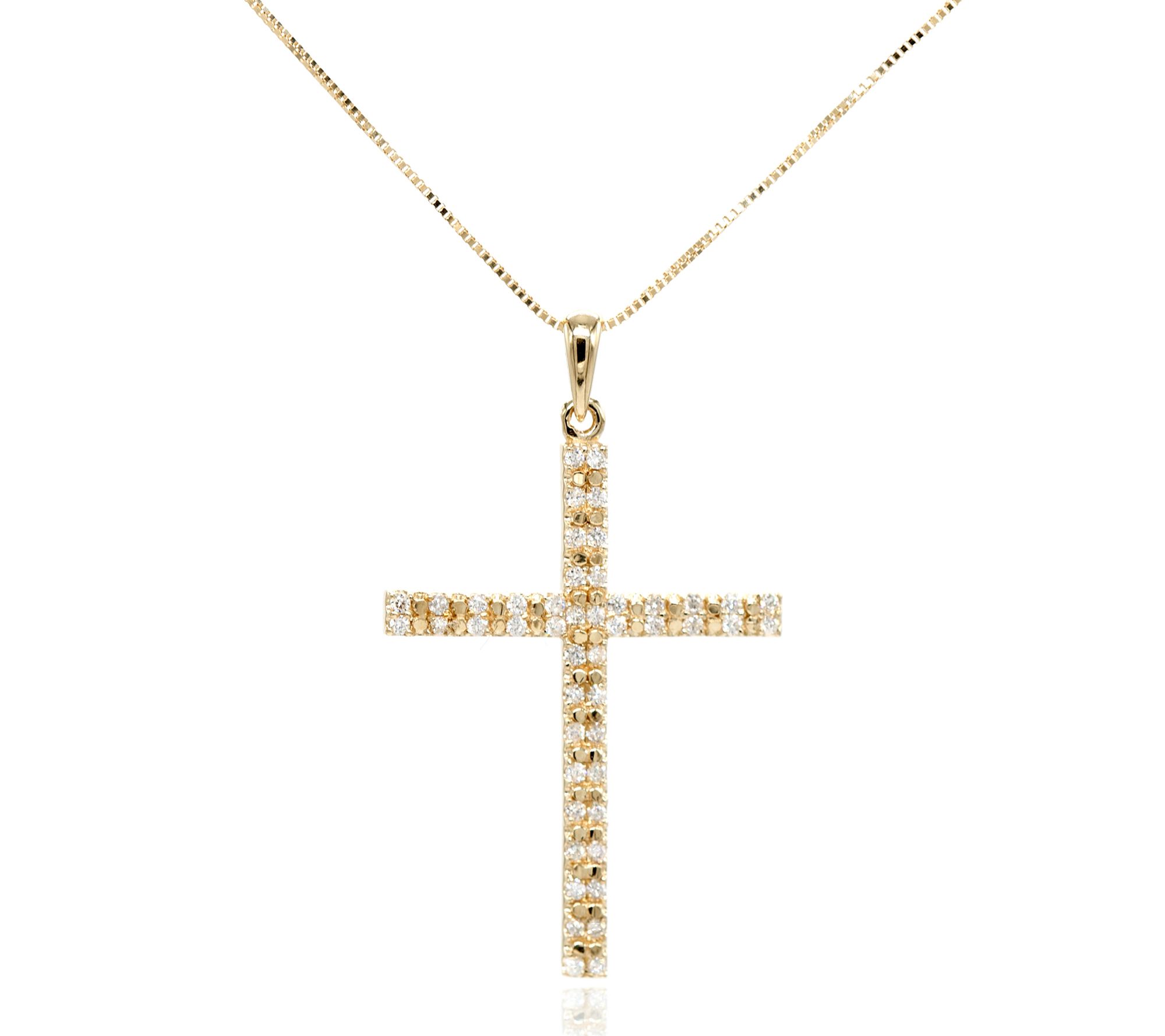 Adi Paz 14K Gold 0.50 cttw Diamond Cross Pendant w/ Chain