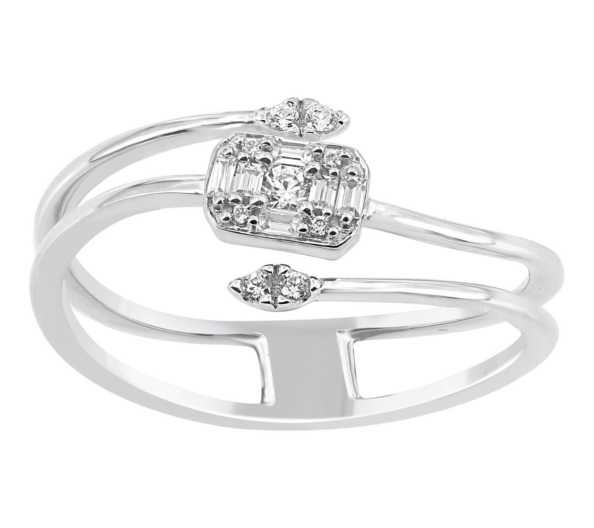 Accent by Affinity Diamond Snowflake Ring, Sterling Silver