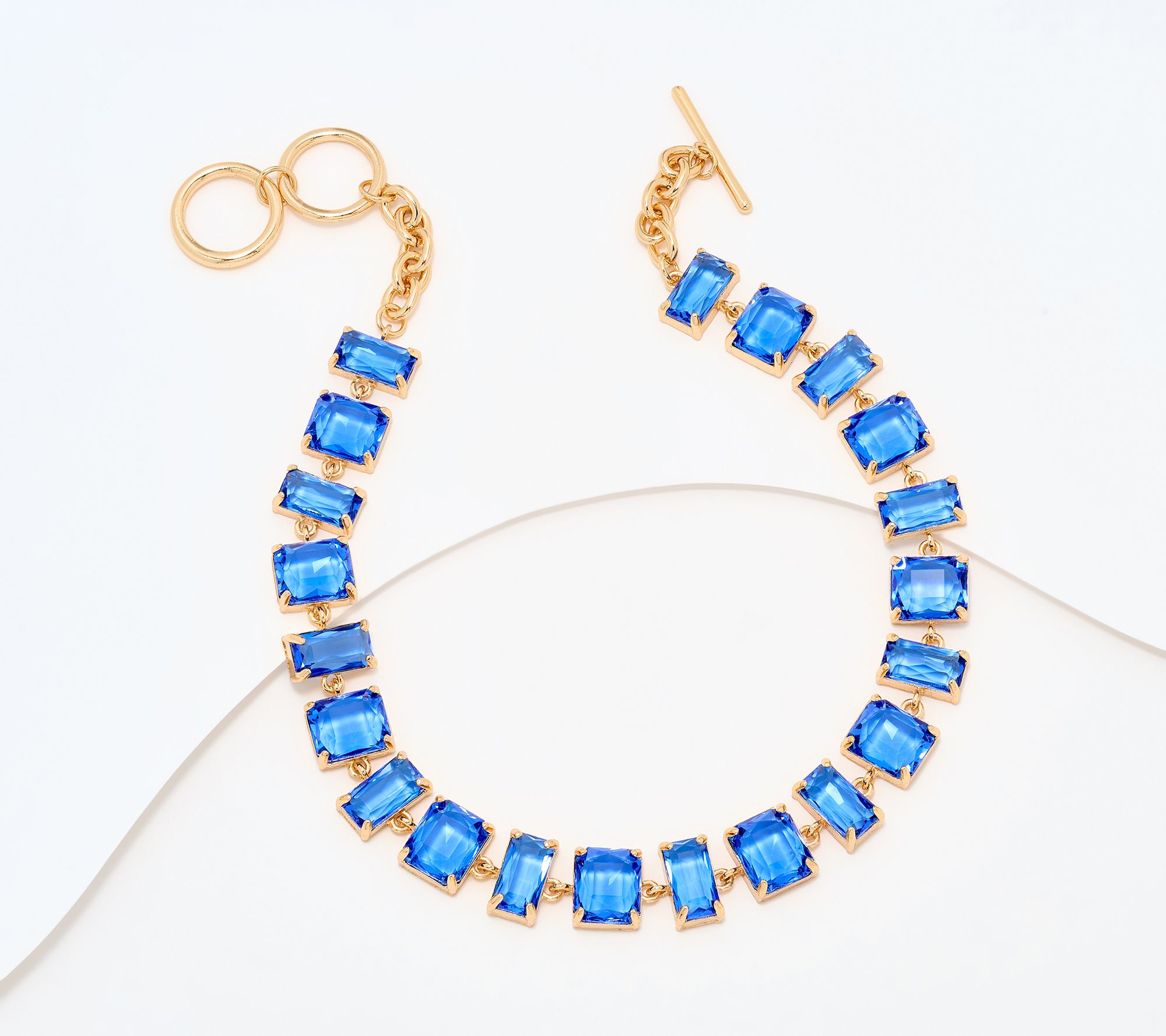 "As Is" Susan Graver Squares and Rectangles Faux Crystal Necklace