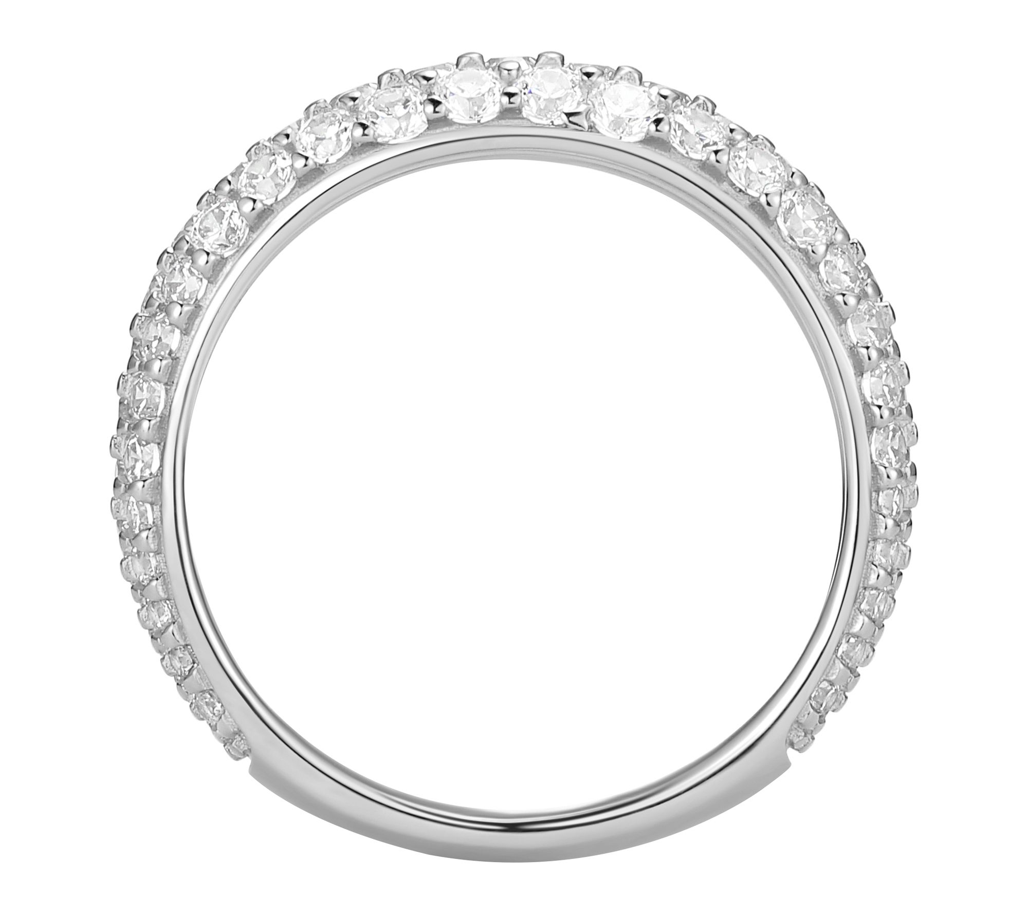 Diamonique Pave Band Ring, Sterling Silver - QVC.com