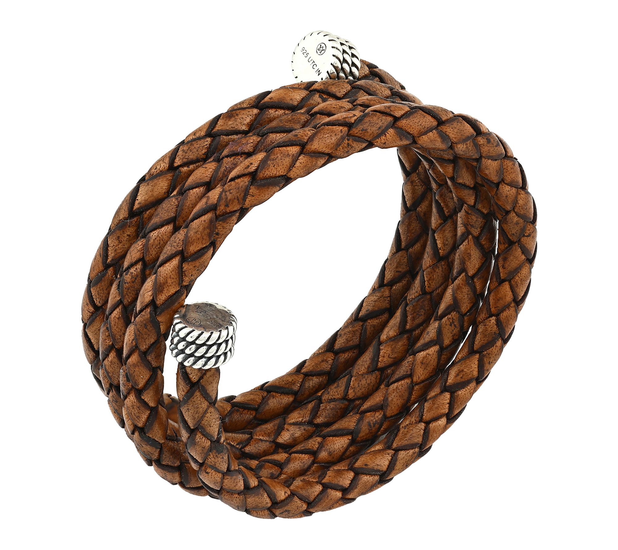 American West Braided Leather Coil Bracelet